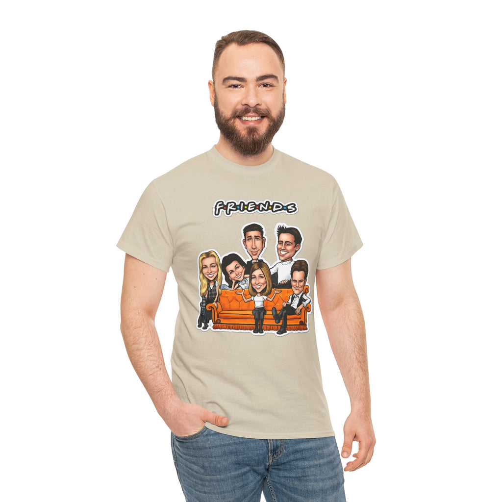 Friends TV Show Cartoon Cast T-Shirt — Iconic Couch Graphic Tee