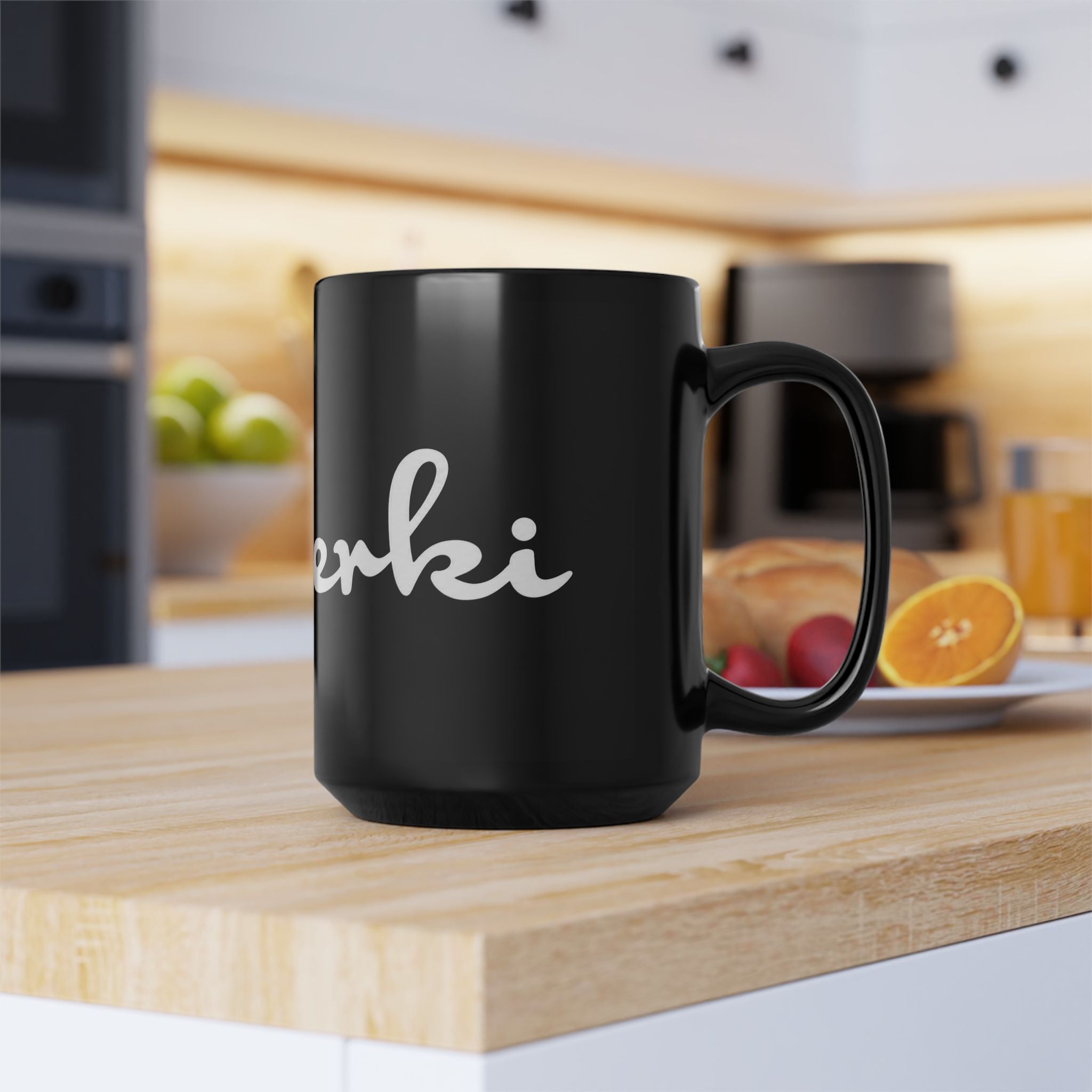 Cherki Script Black Coffee Mug – Stylish Personalized Name Mug (11oz, 15oz)