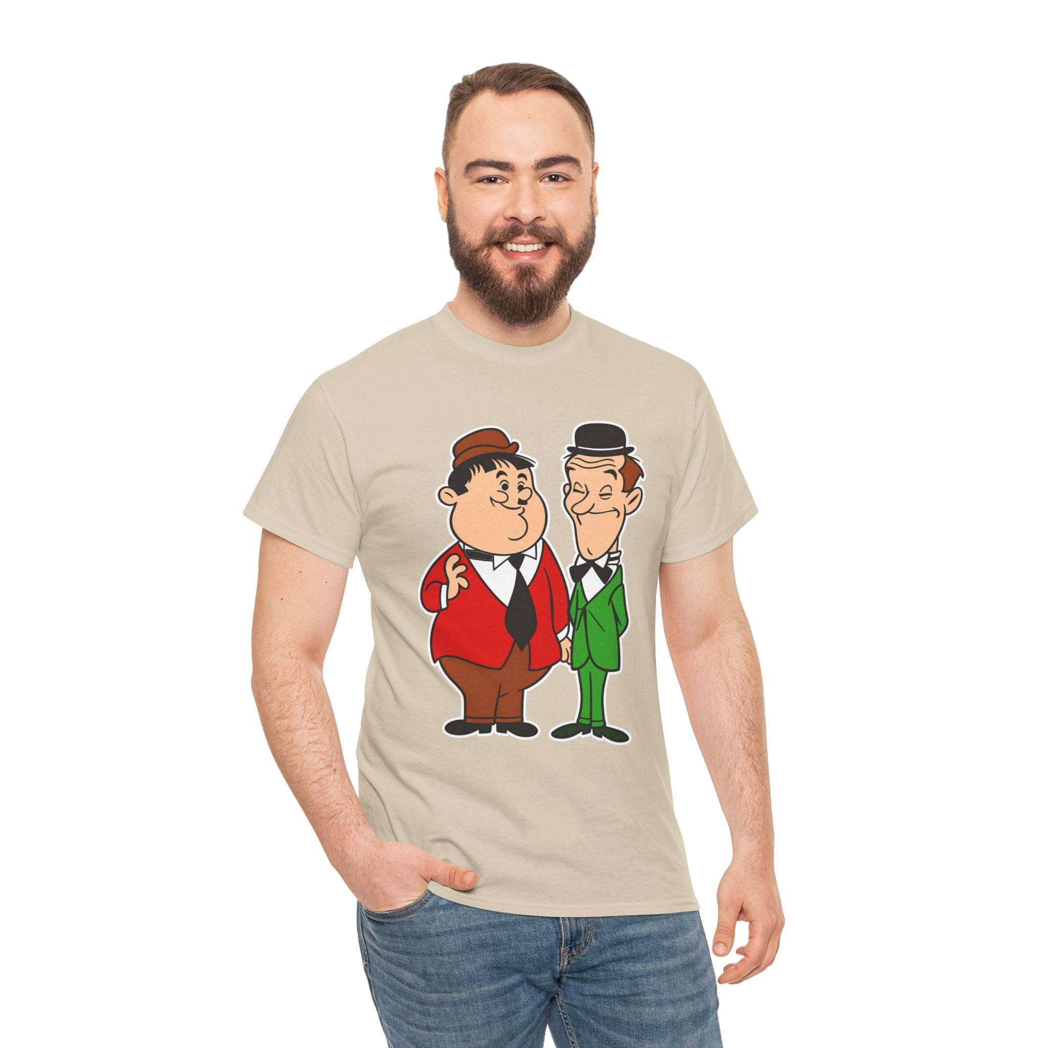 Comedy Duo Vintage Cartoon Cotton T-Shirt