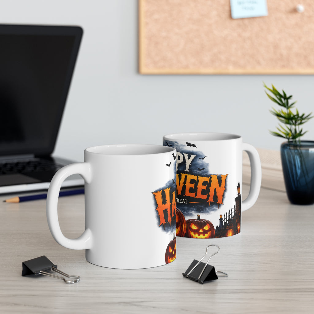 Happy Halloween Coffee Mug — Jack-o'-Lantern Pumpkin Trick or Treat Ceramic Mug (11oz & 15oz)