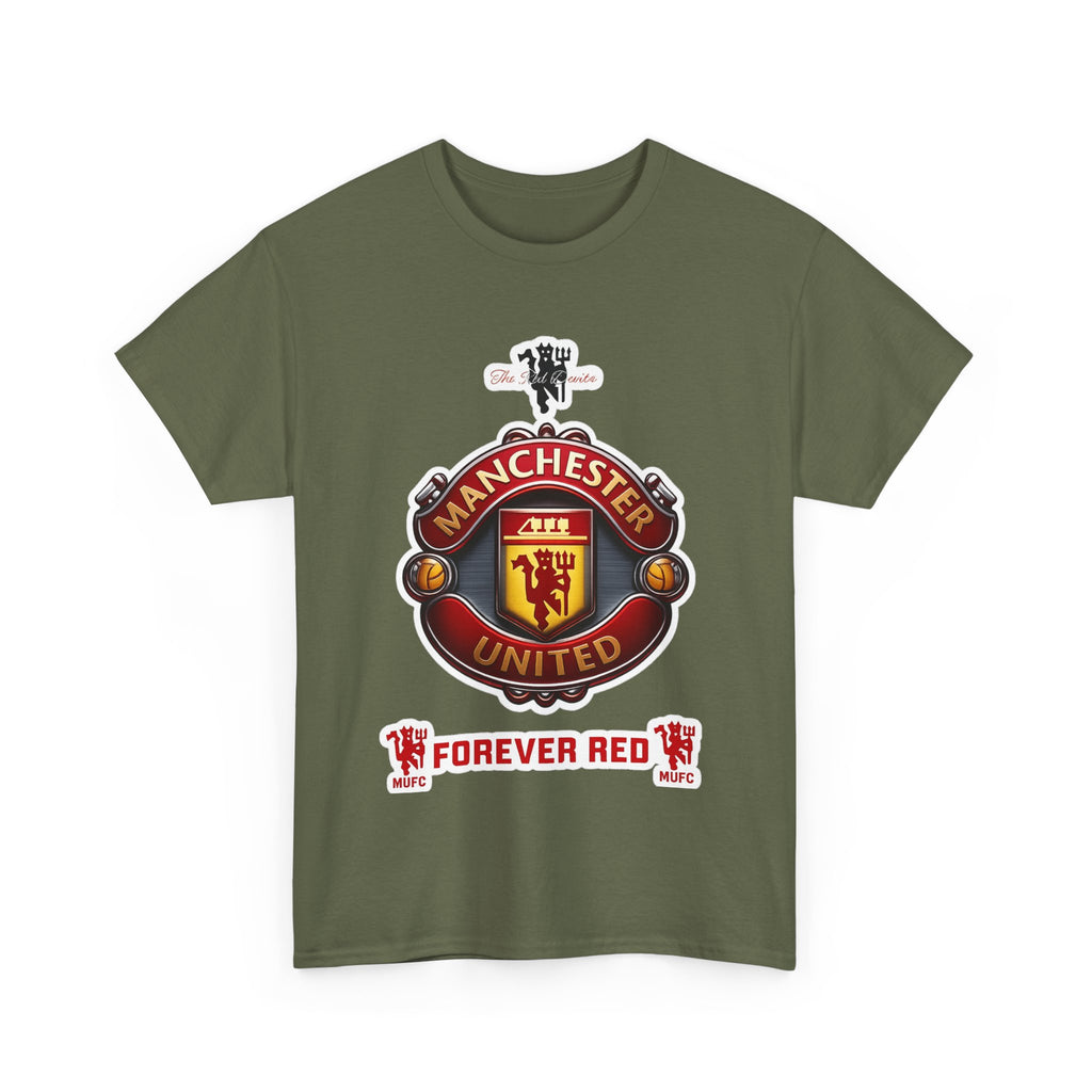Manchester United Inspired Football Crest Tee — "Forever Red" Supporter Shirt