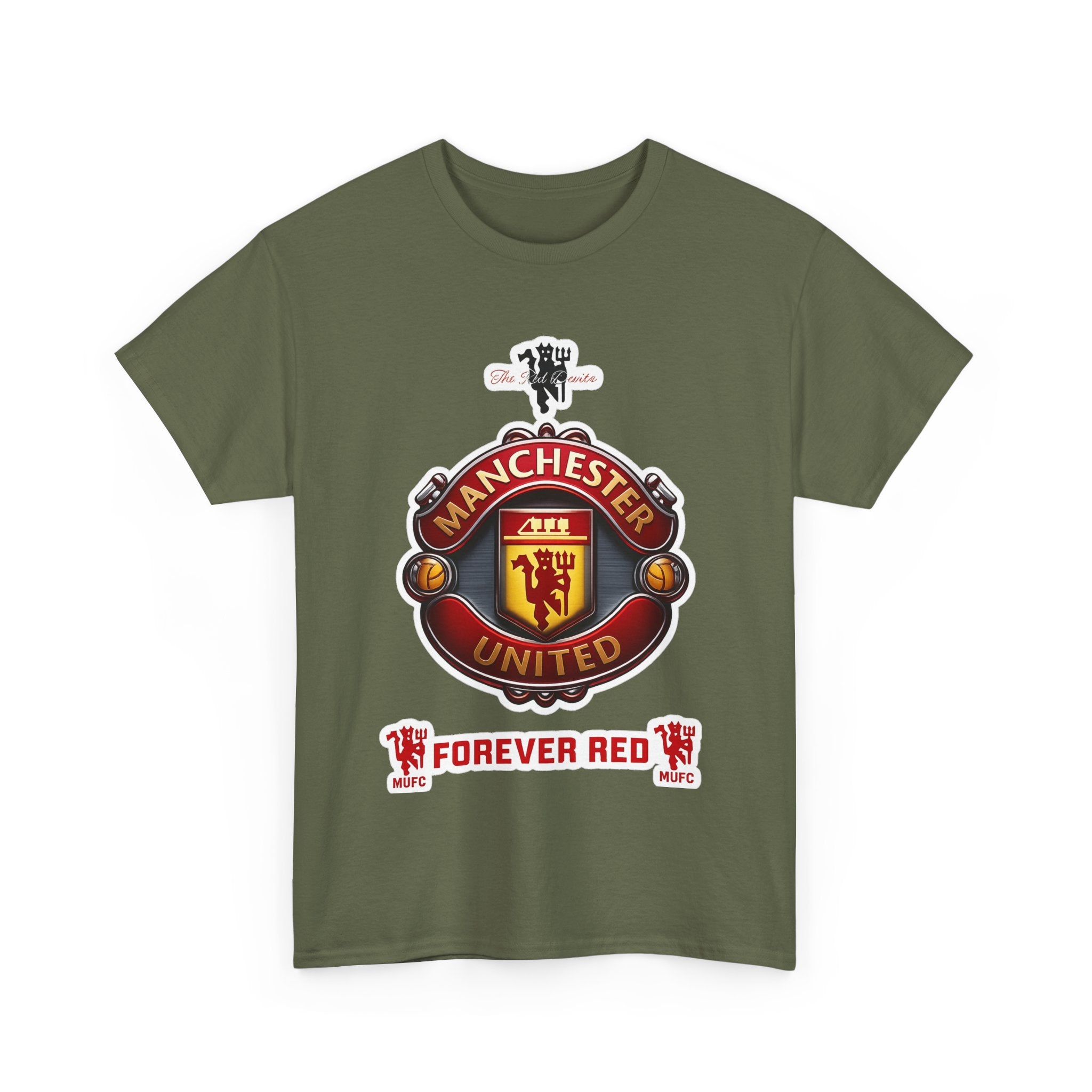 Manchester United Inspired Football Crest Tee — "Forever Red" Supporter Shirt