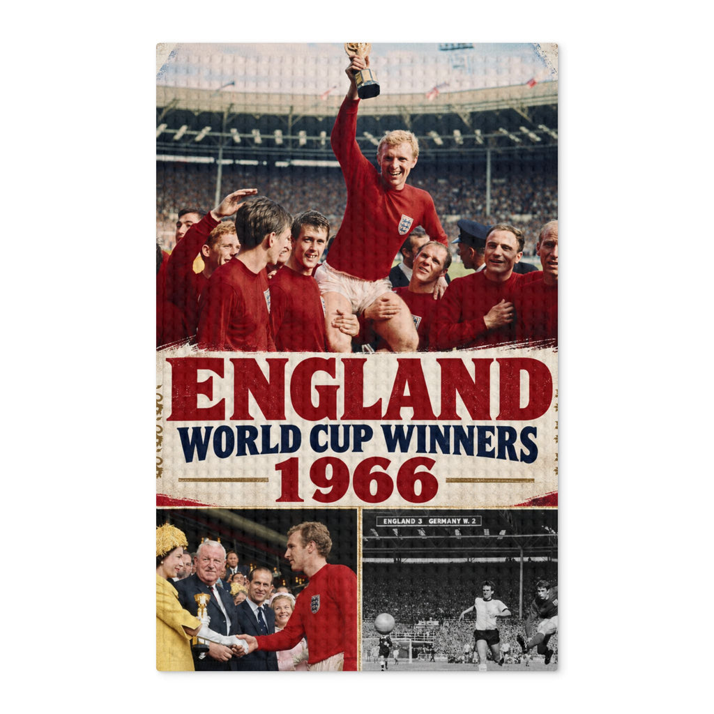 England 1966 World Cup Winners Tea Towel — Vintage Football Kitchen Towel