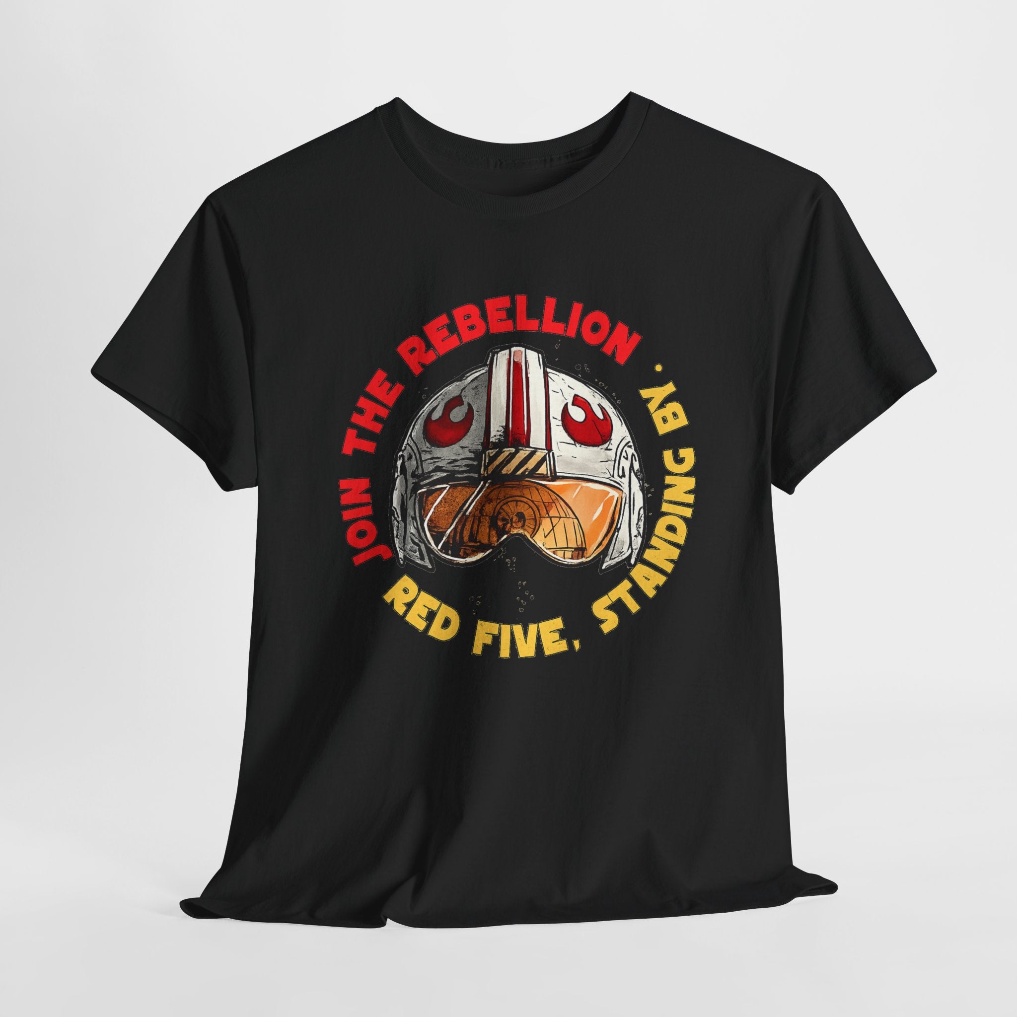Rebel Pilot T-Shirt — "Join the Rebellion, Red Five" Vintage Helmet Design