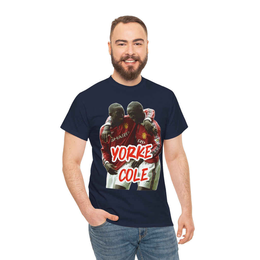 Yorke & Cole Manchester United Soccer Legends Graphic Tee — 'Yorke Cole' Retro Football Shirt