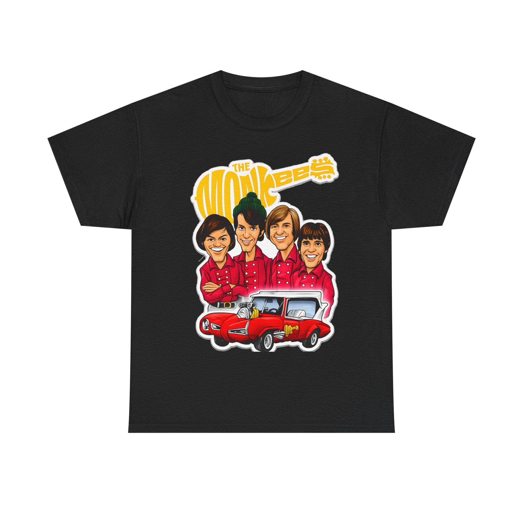 The Monkees Retro Band Tee — Colorful Car Cartoon Graphic