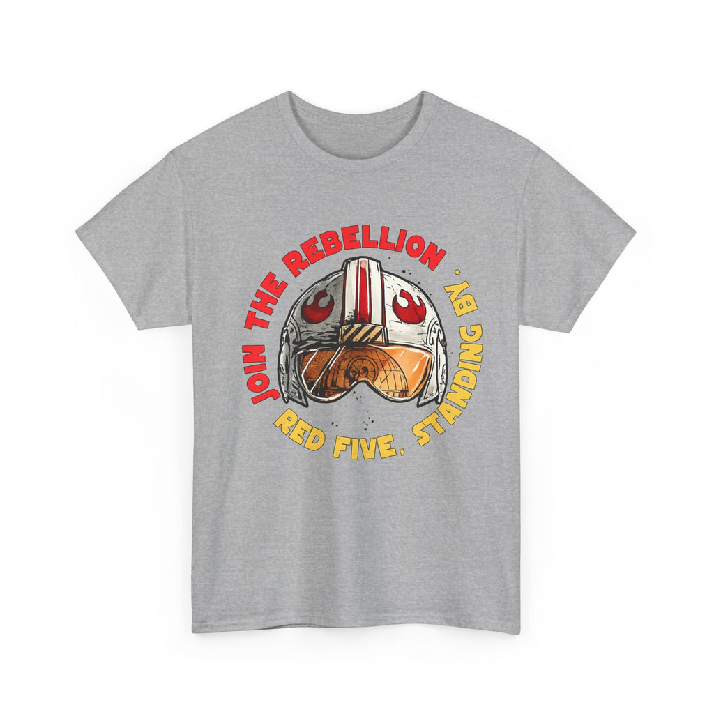 Rebel Pilot T-Shirt — "Join the Rebellion, Red Five" Vintage Helmet Design