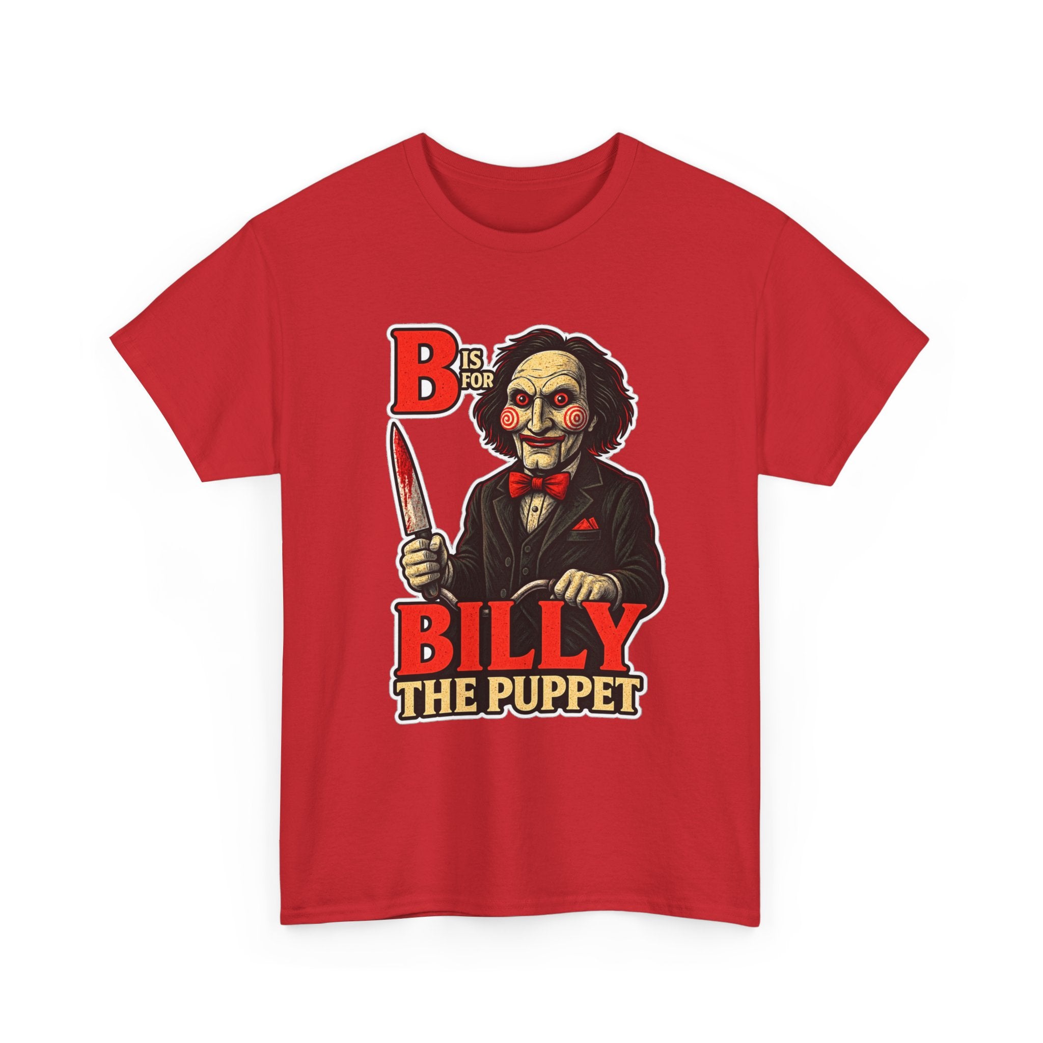 Billy the Puppet Horror Tee — Jigsaw-Style Killer Doll Graphic T-Shirt
