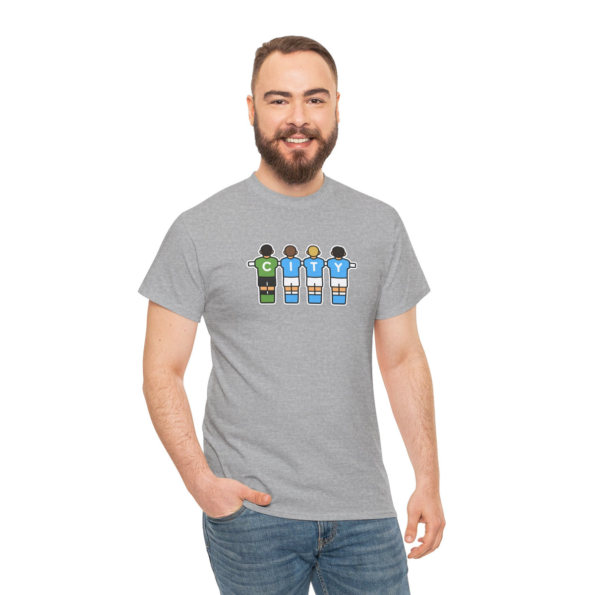 City Soccer Team Tee — Retro Foosball Players Graphic T-Shirt