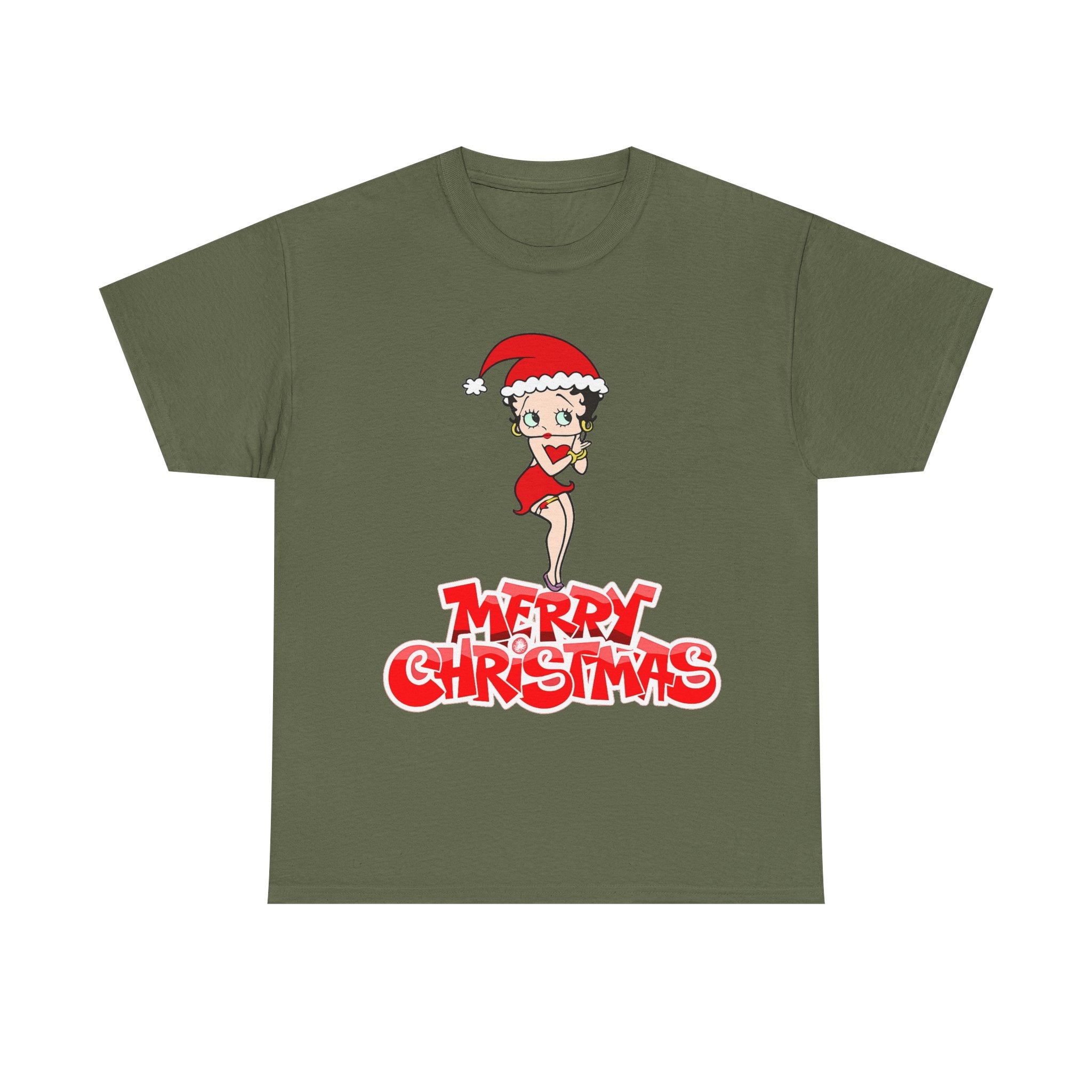 Christmas Betty Boop Tee - 'Merry Christmas' Holiday Graphic Shirt