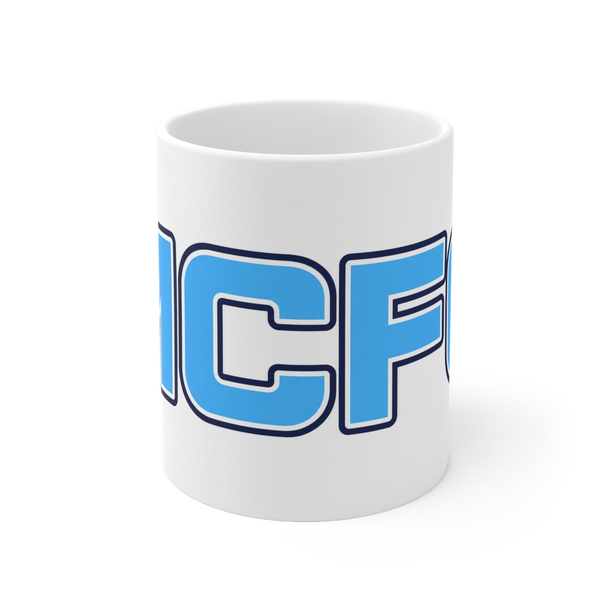 Coffee Mug — Bold Blue 'MICE' Retro Block Letter Ceramic Mug (11oz & 15oz)
