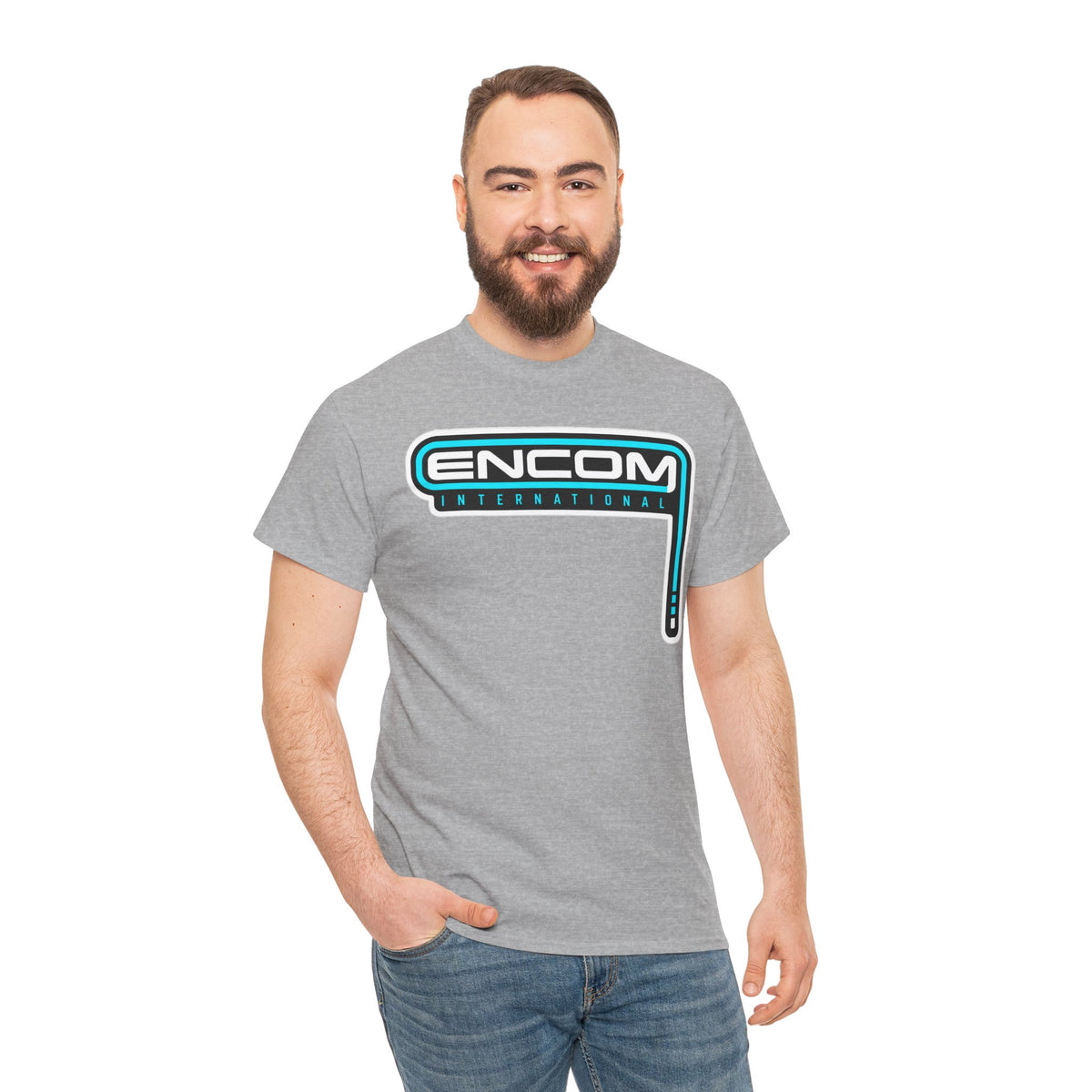 ENCOM International Logo Cotton T-Shirt — Retro Tech Gaming Tee