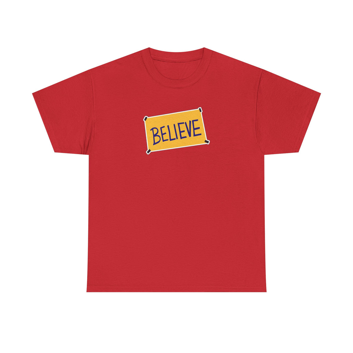 Ted Lasso Inspired Believe Graphic Tee — Inspirational Yellow Patch T-Shirt