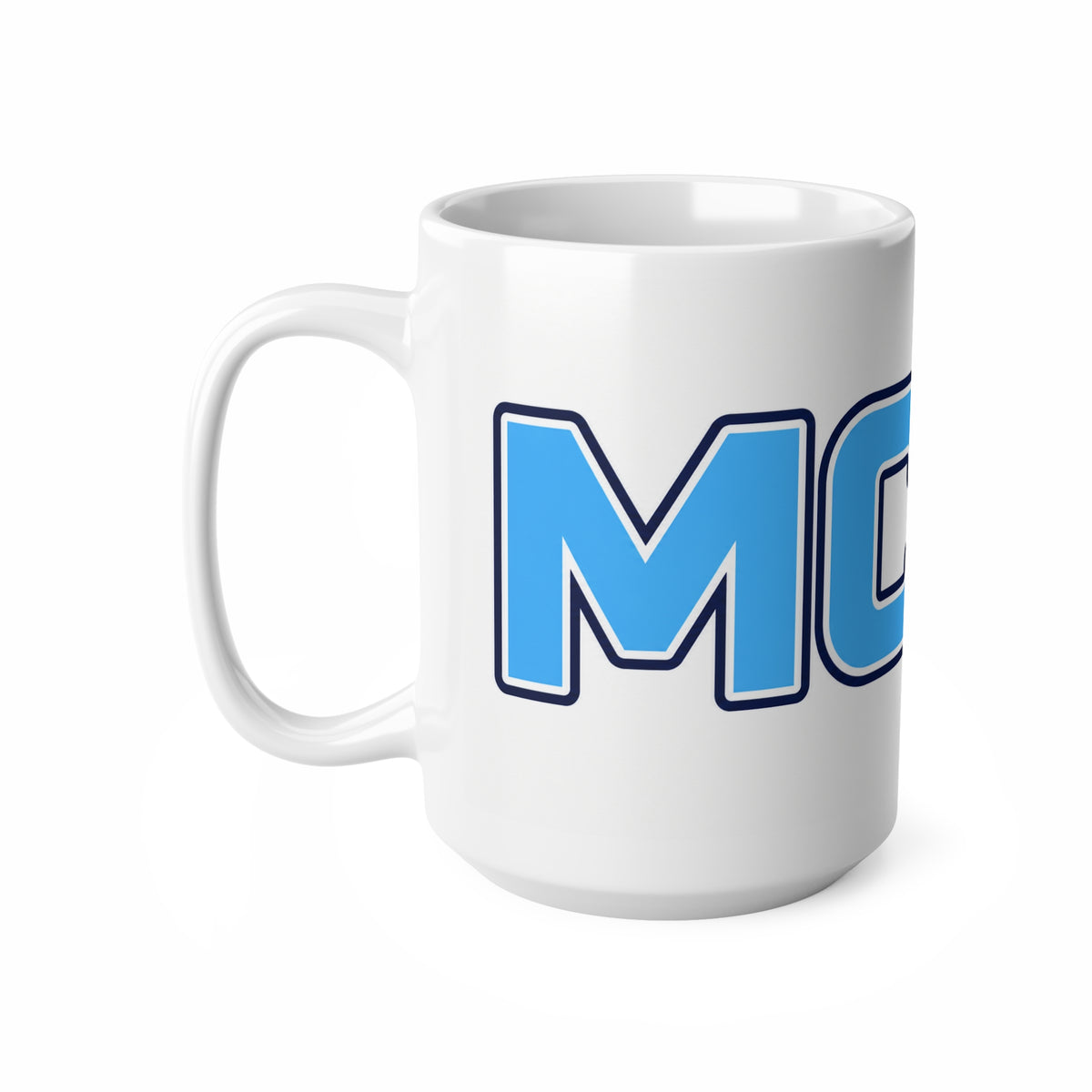 Coffee Mug — Bold Blue 'MICE' Retro Block Letter Ceramic Mug (11oz & 15oz)