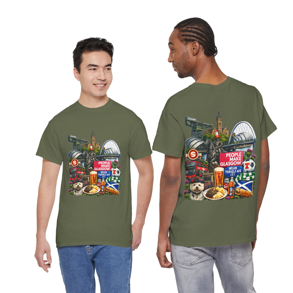Glasgow Collage T-Shirt — "People Make Glasgow" Scottish City Souvenir Tee