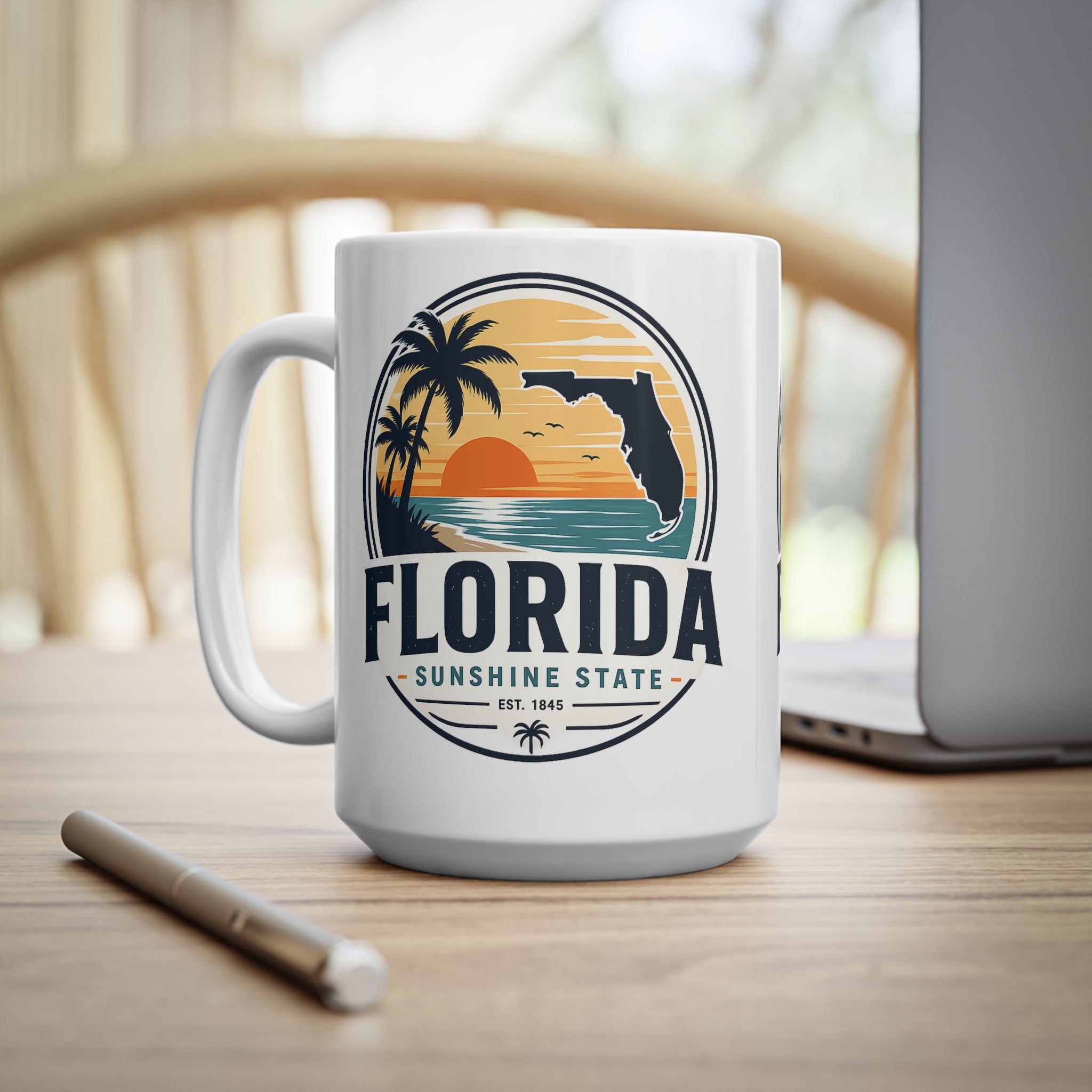 Florida Sunshine State Sunset Mug — Ceramic Coffee Cup (11oz & 15oz)