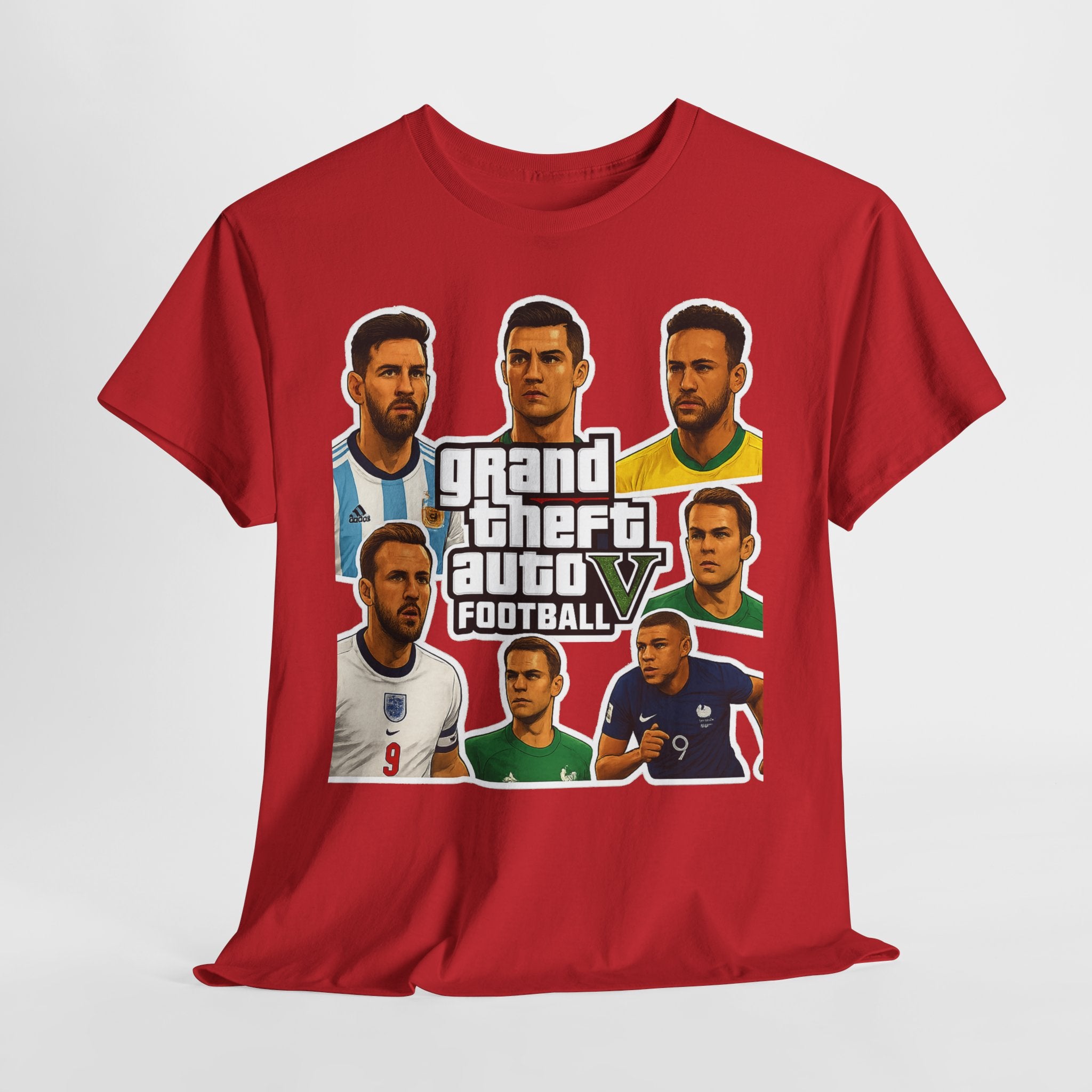 Graphic Tee — 'Grand Theft Auto V Football' Soccer Players Collage Shirt