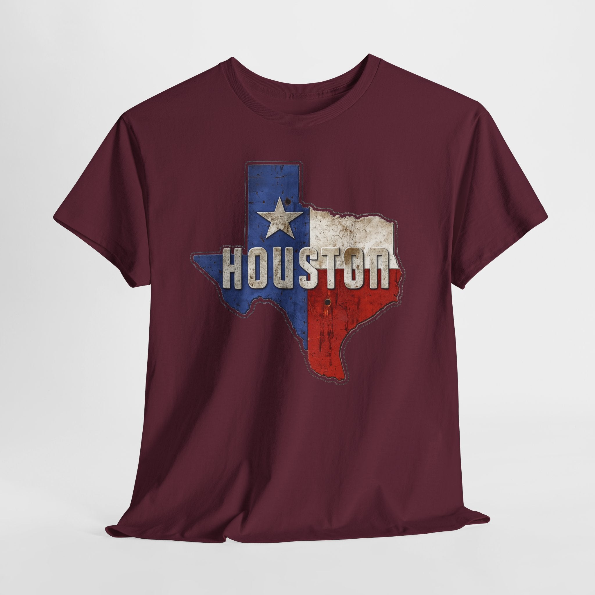 Houston Texas Flag Graphic Tee — Vintage State Outline T-Shirt
