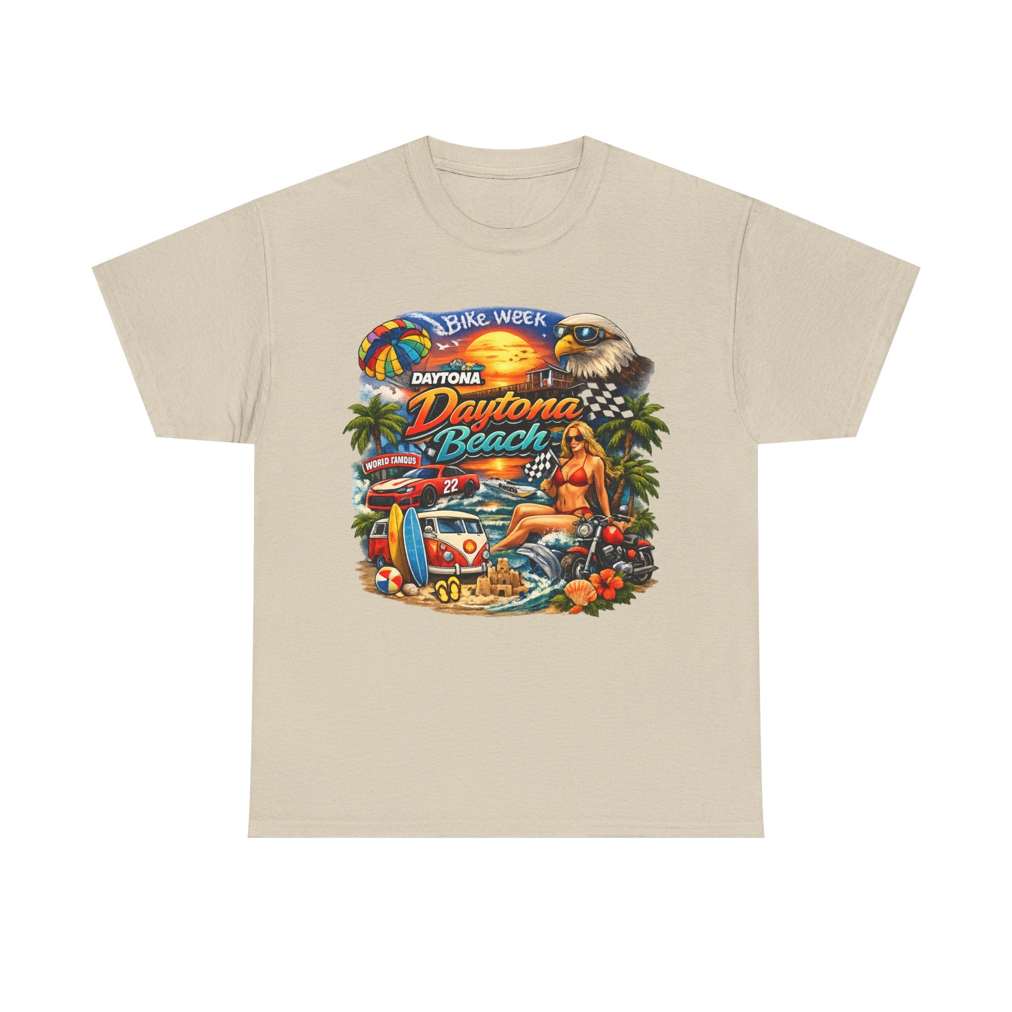 Daytona Beach Vintage Surf T-Shirt — Retro Sunset Palm Beach Tee