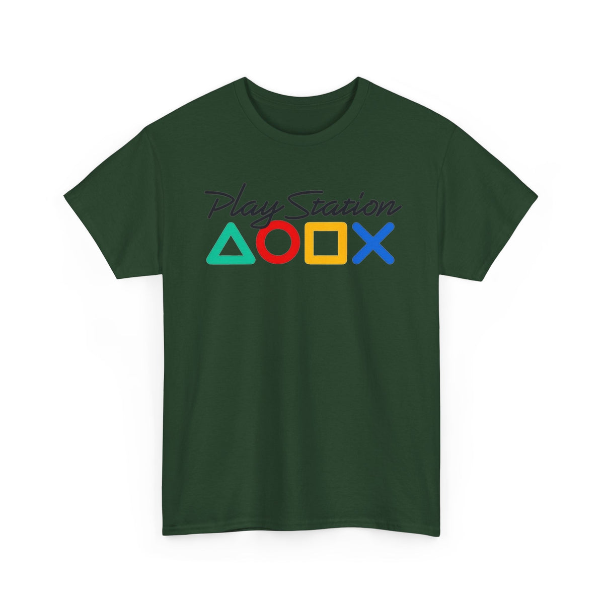 Play Station Controller Symbols Tee — Retro Gaming Shirt with Triangle Circle Square X Design