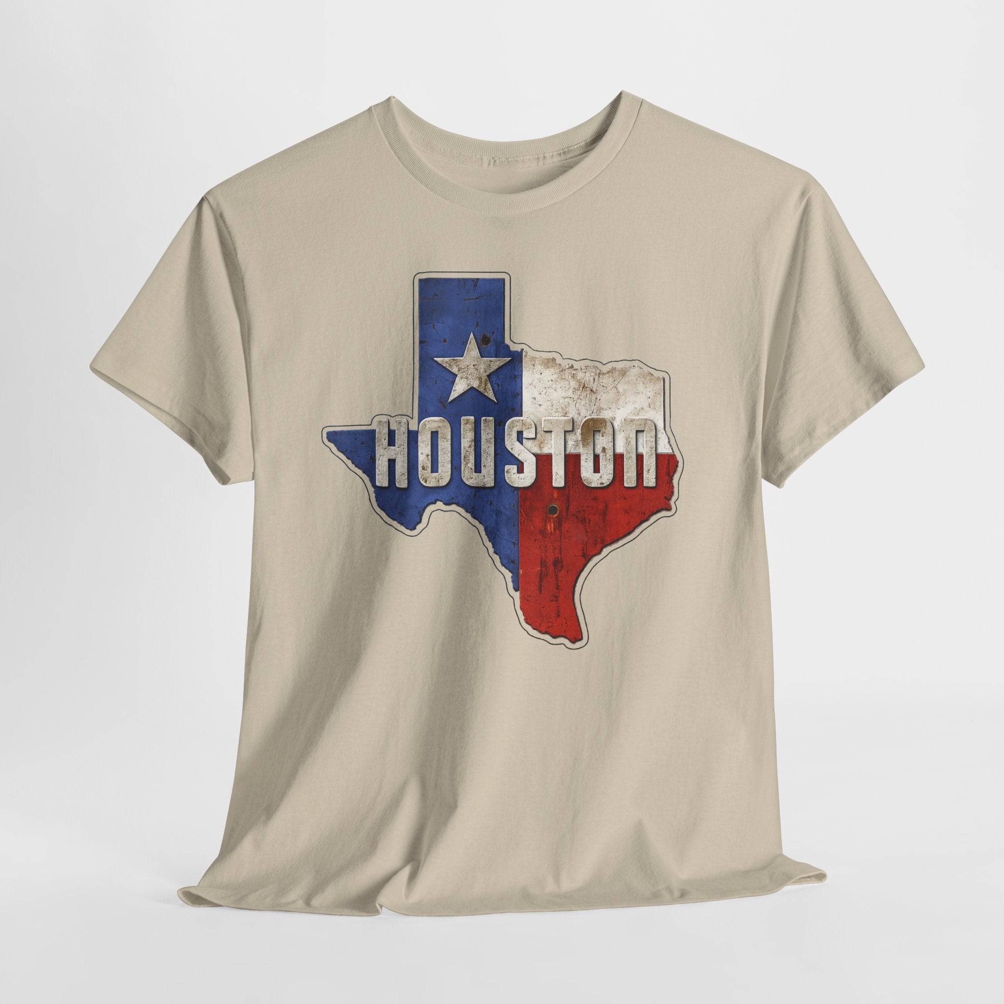 Houston Texas Flag Graphic Tee — Vintage State Outline T-Shirt