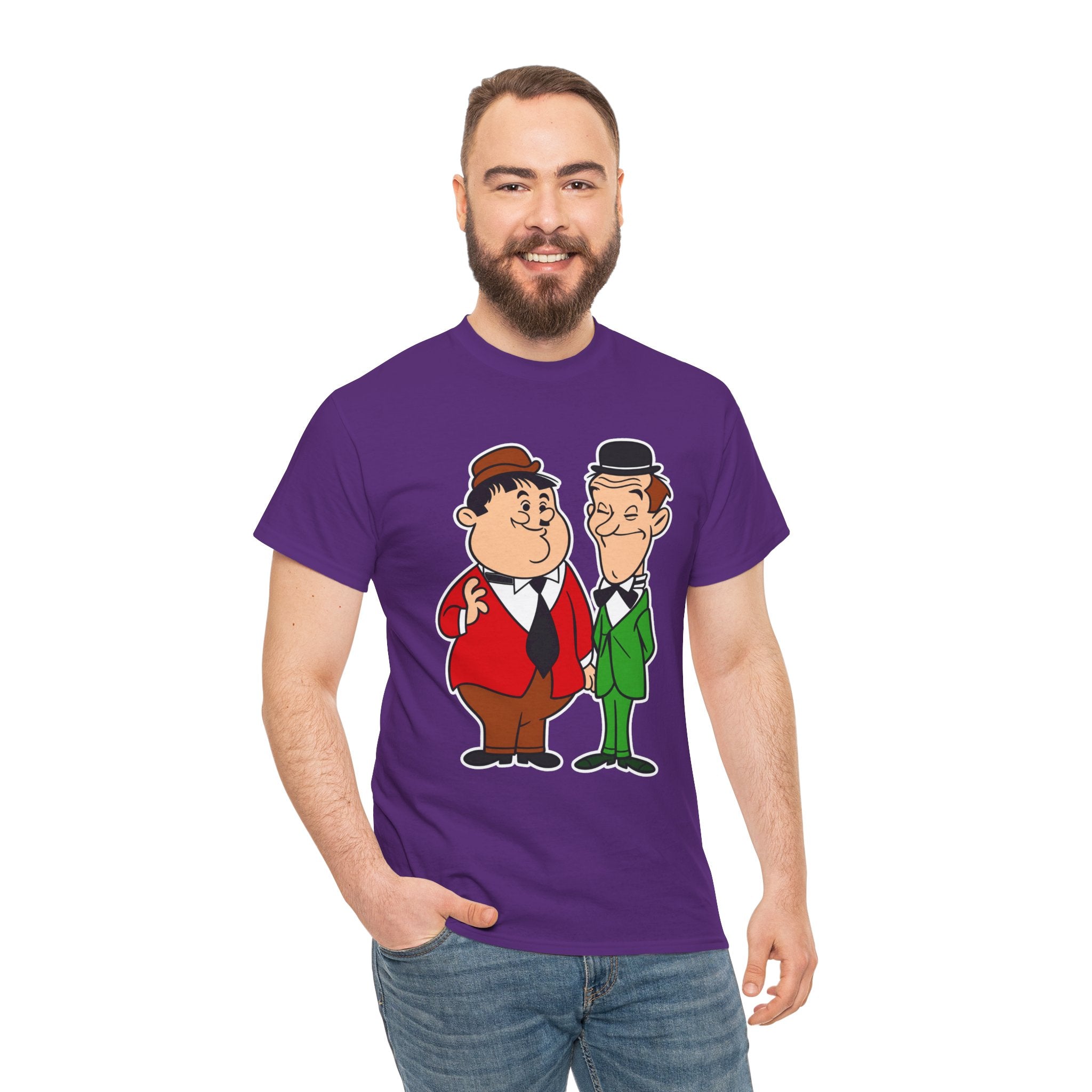 Comedy Duo Vintage Cartoon Cotton T-Shirt