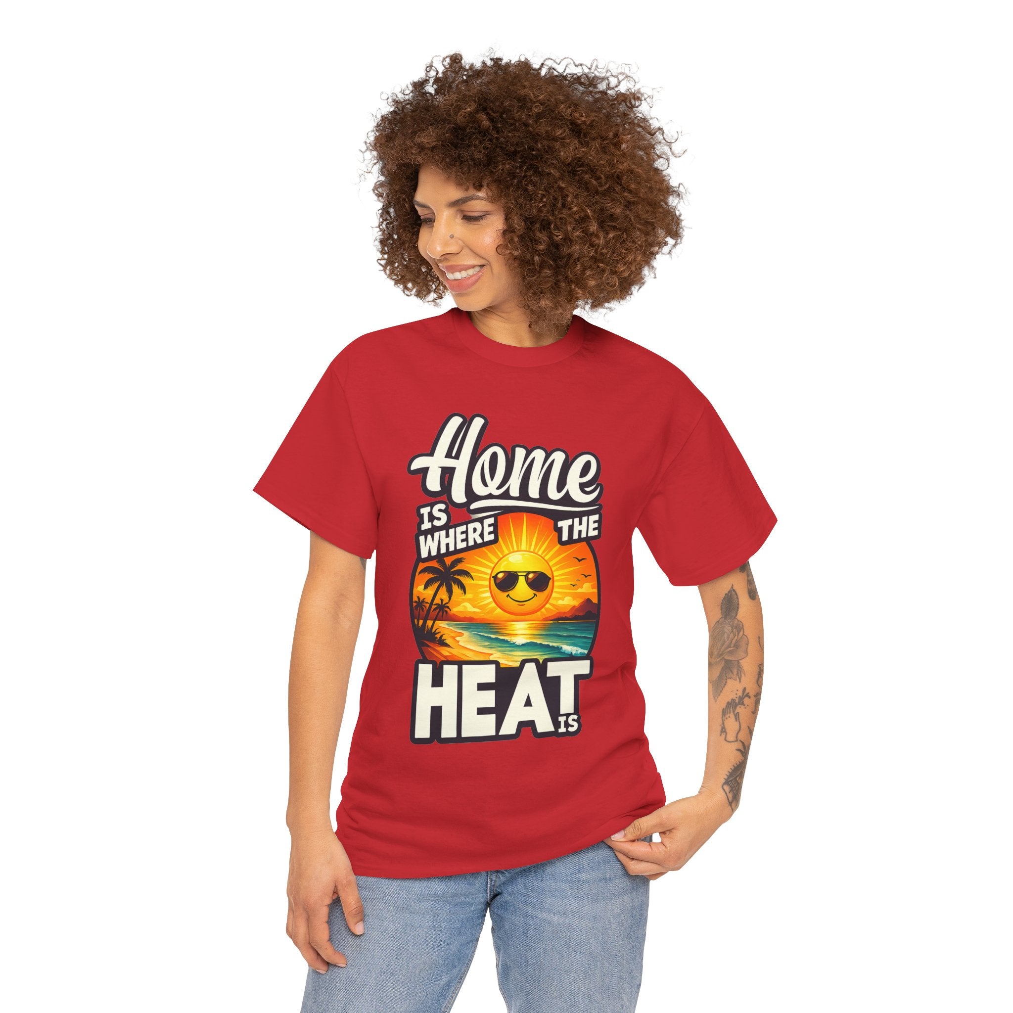 Home Is Where The Heat Is T-Shirt — Retro Beach Sunset Tee