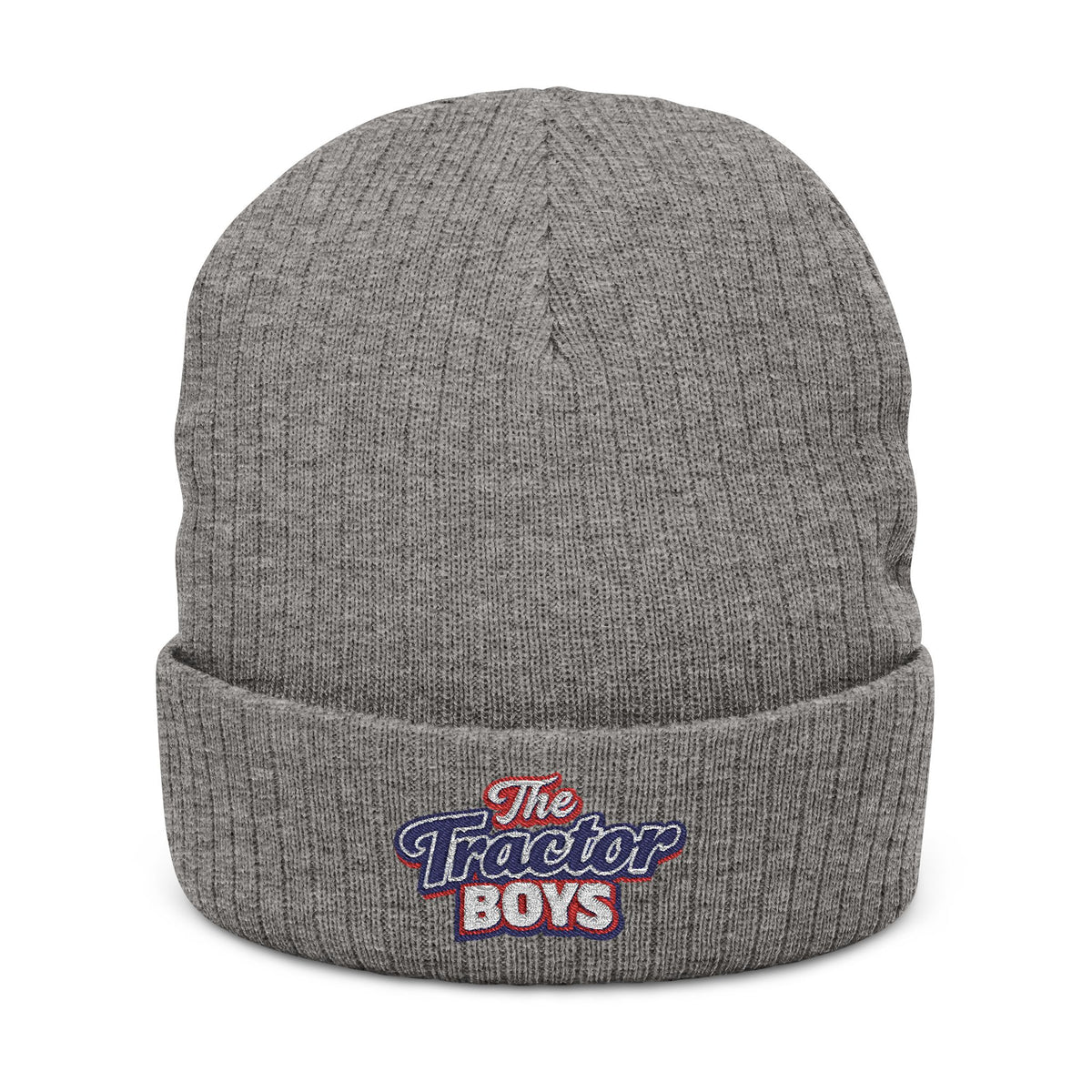 Embroidered 'The Tractor Boys' Ribbed Knit Beanie - Casual Farm & Country Winter Hat