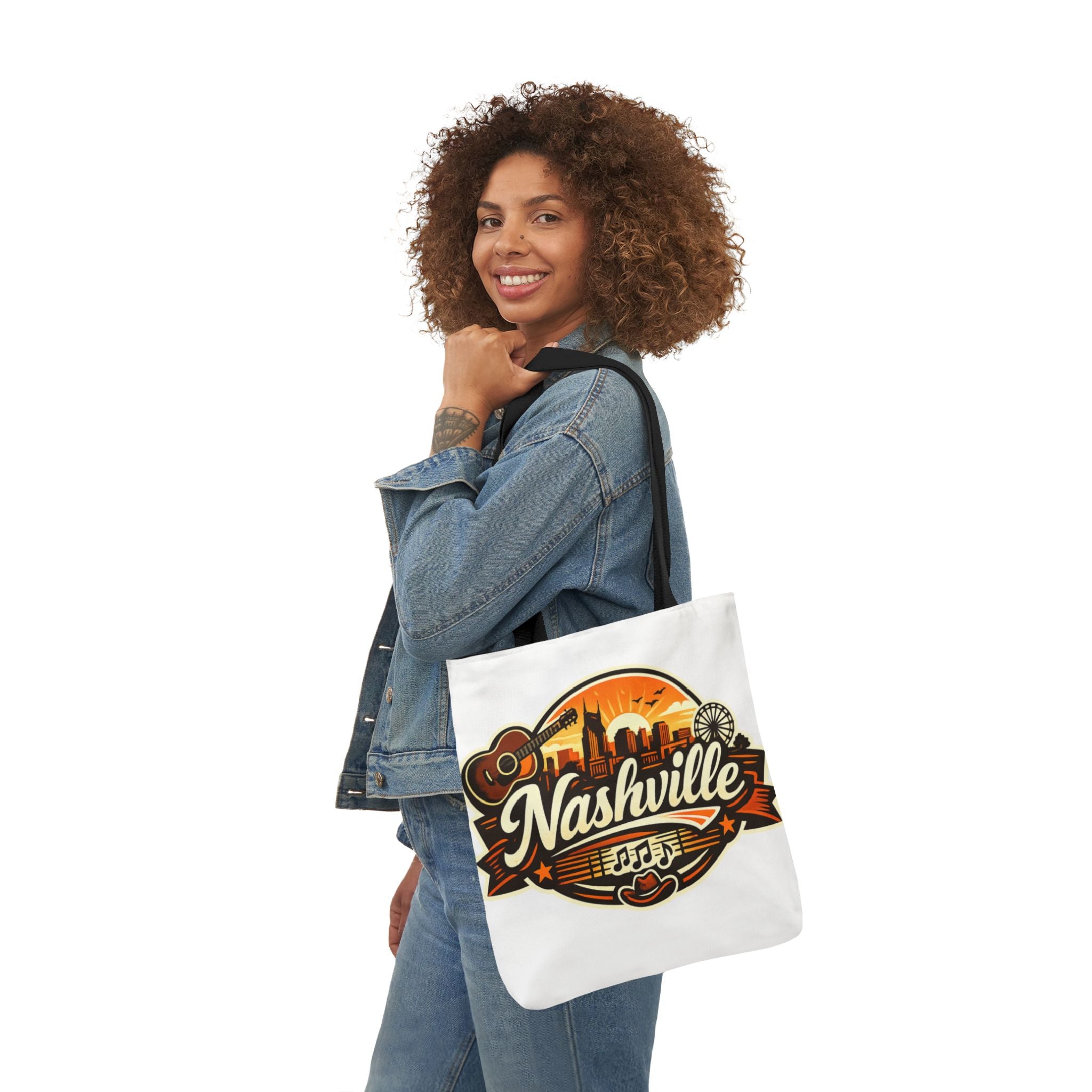 Nashville Sunset Tote Bag — Country Music Skyline Canvas Tote