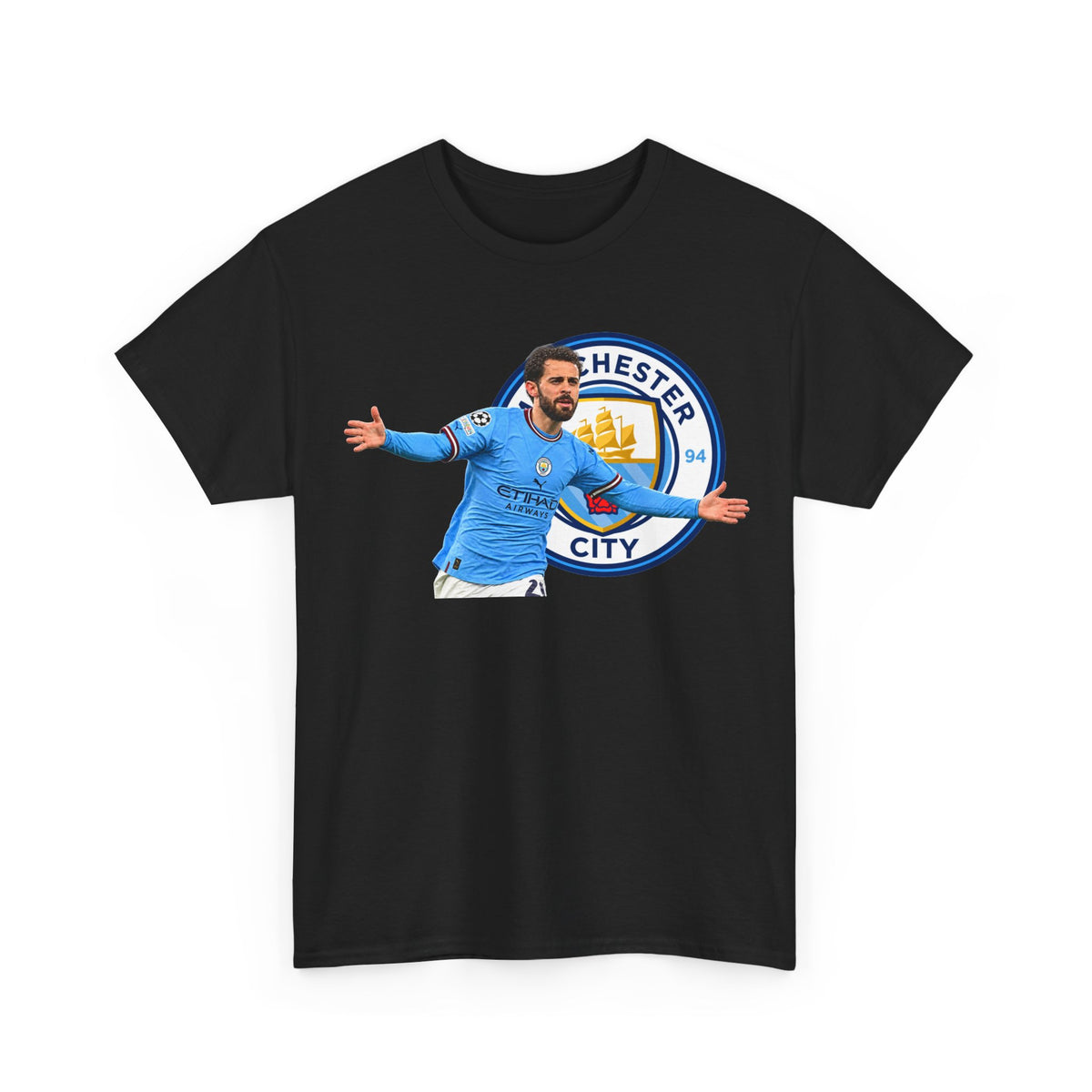 Bernardo Silva Manchester City Football Club Graphic Tee — Celebratory Player Design