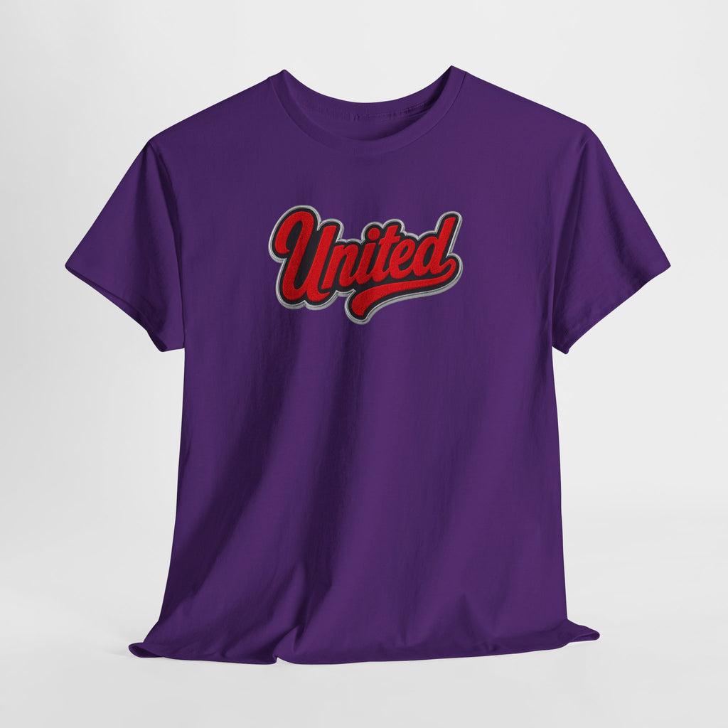 United Retro Script Tee — Vintage Red Logo T‑Shirt