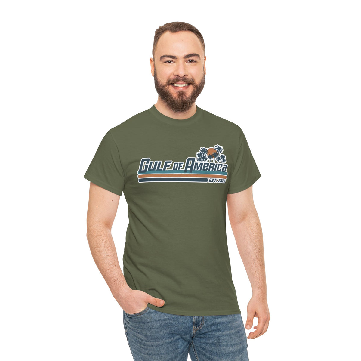 Gulf of America Vintage Surf Tee — Retro Beach Logo T-Shirt