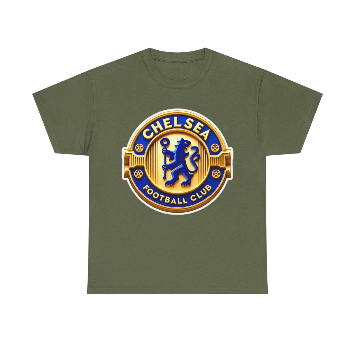 Chelsea Football Club Crest Tee — Retro Blue & Gold Soccer Emblem T-Shirt