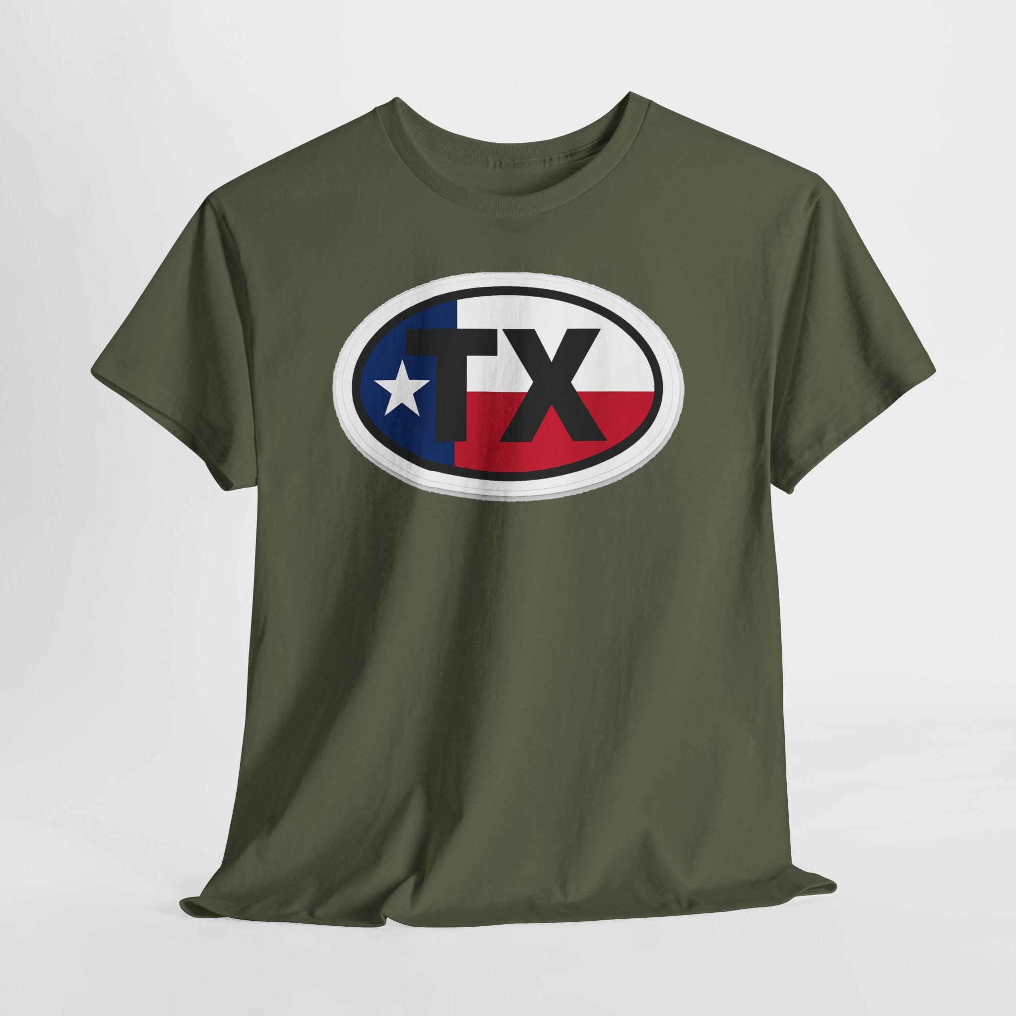 Texas Flag TX Oval T-Shirt — Patriotic Lone Star Tee