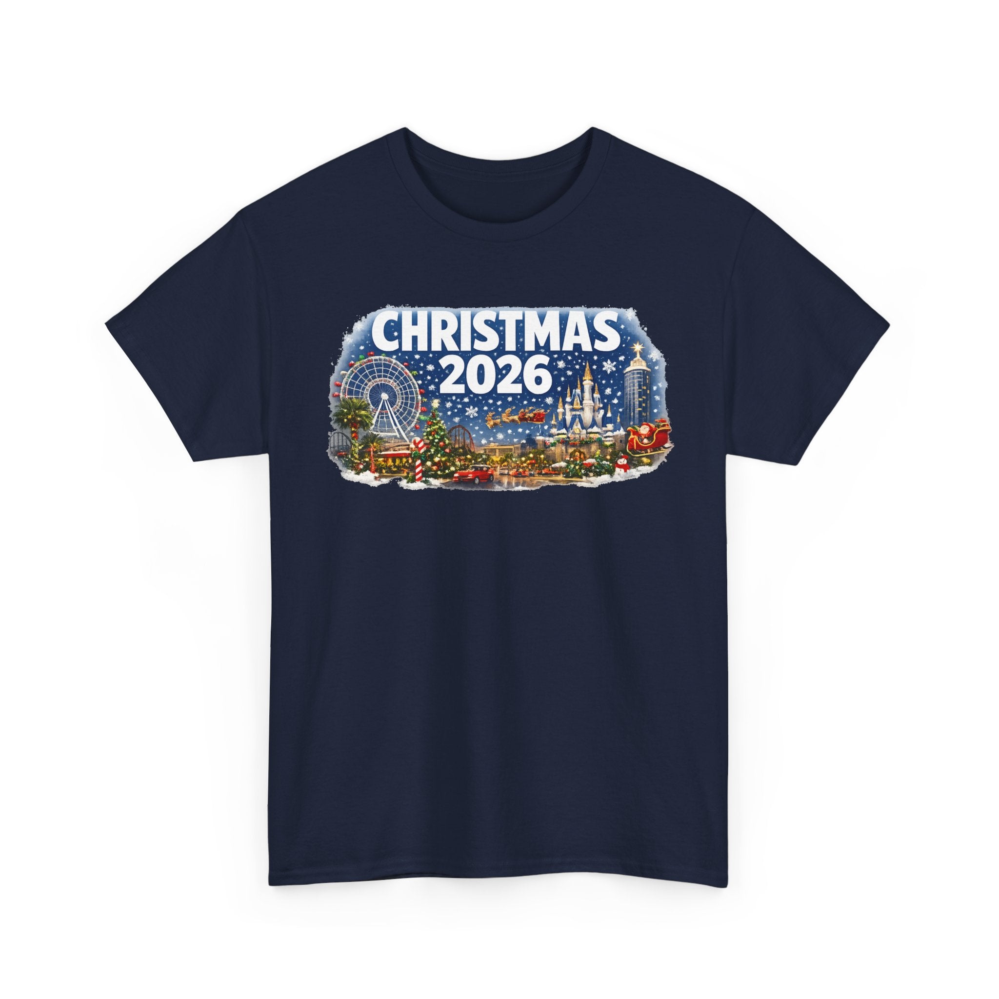 Christmas 2026 Holiday Tee — Festive Winter Village Graphic T-Shirt
