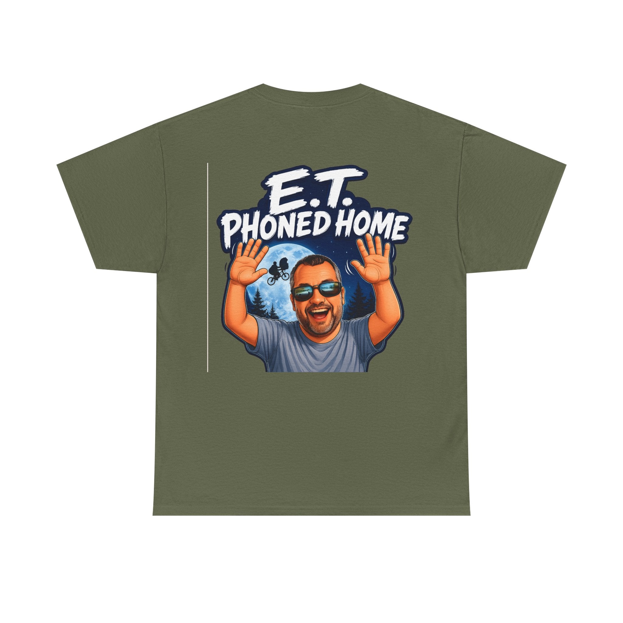 Graphic Tee — "E.T. Phoned Home" Smiling Guy Retro Design
