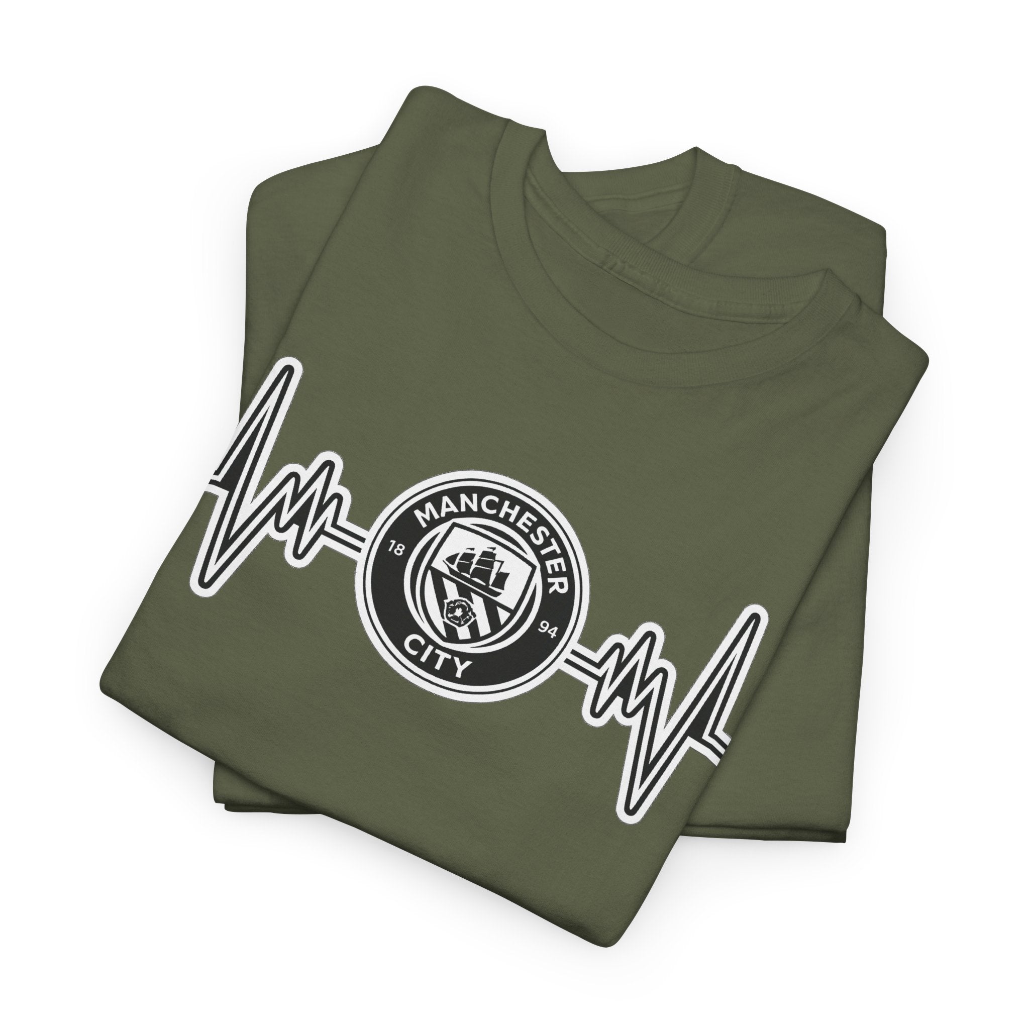 Manchester City Heartbeat Logo T-Shirt — Emergency Medical Services Pulse Tee