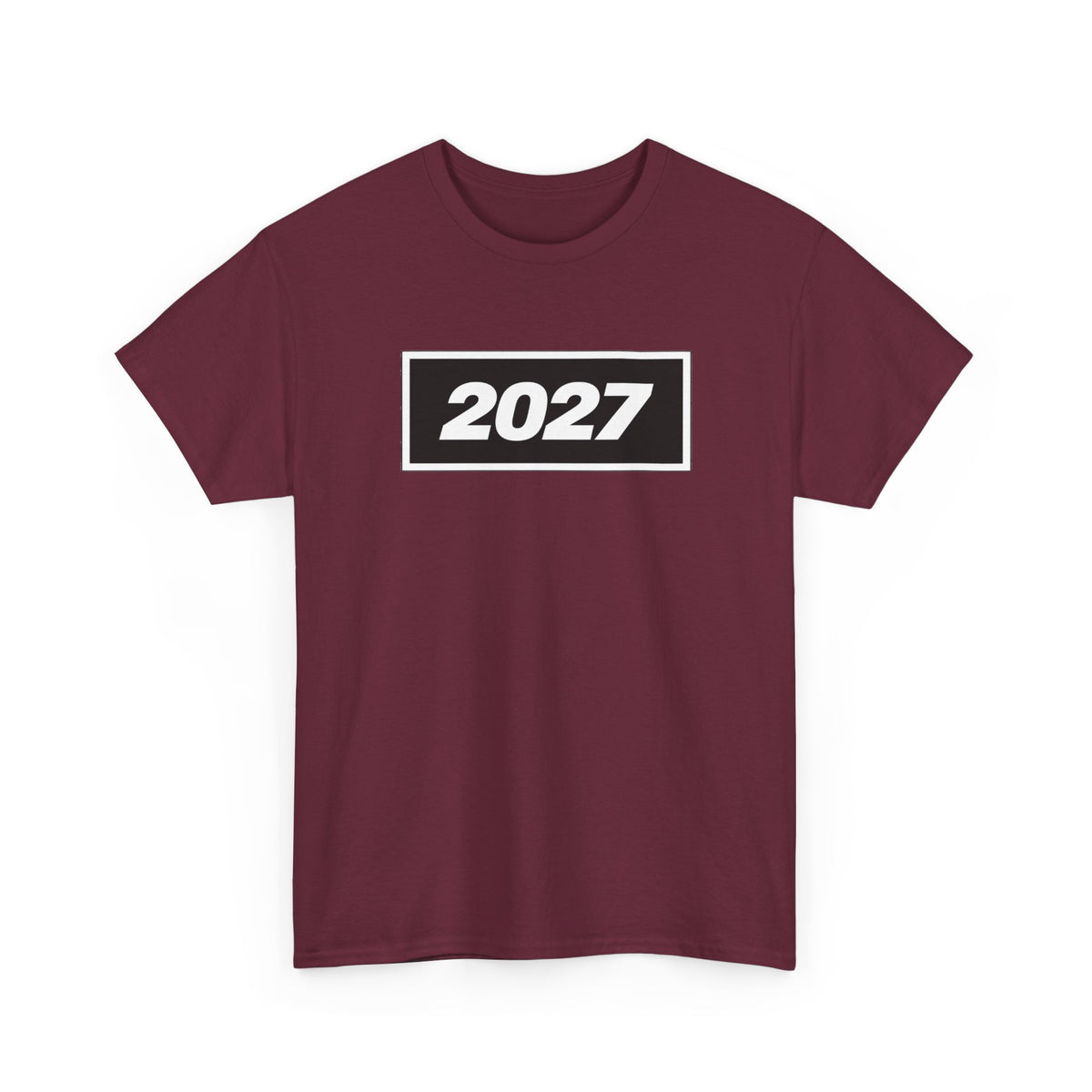Oasis Inspired 2027 Graphic Tee — Minimal Year Rectangle T‑Shirt for New Year Celebrations