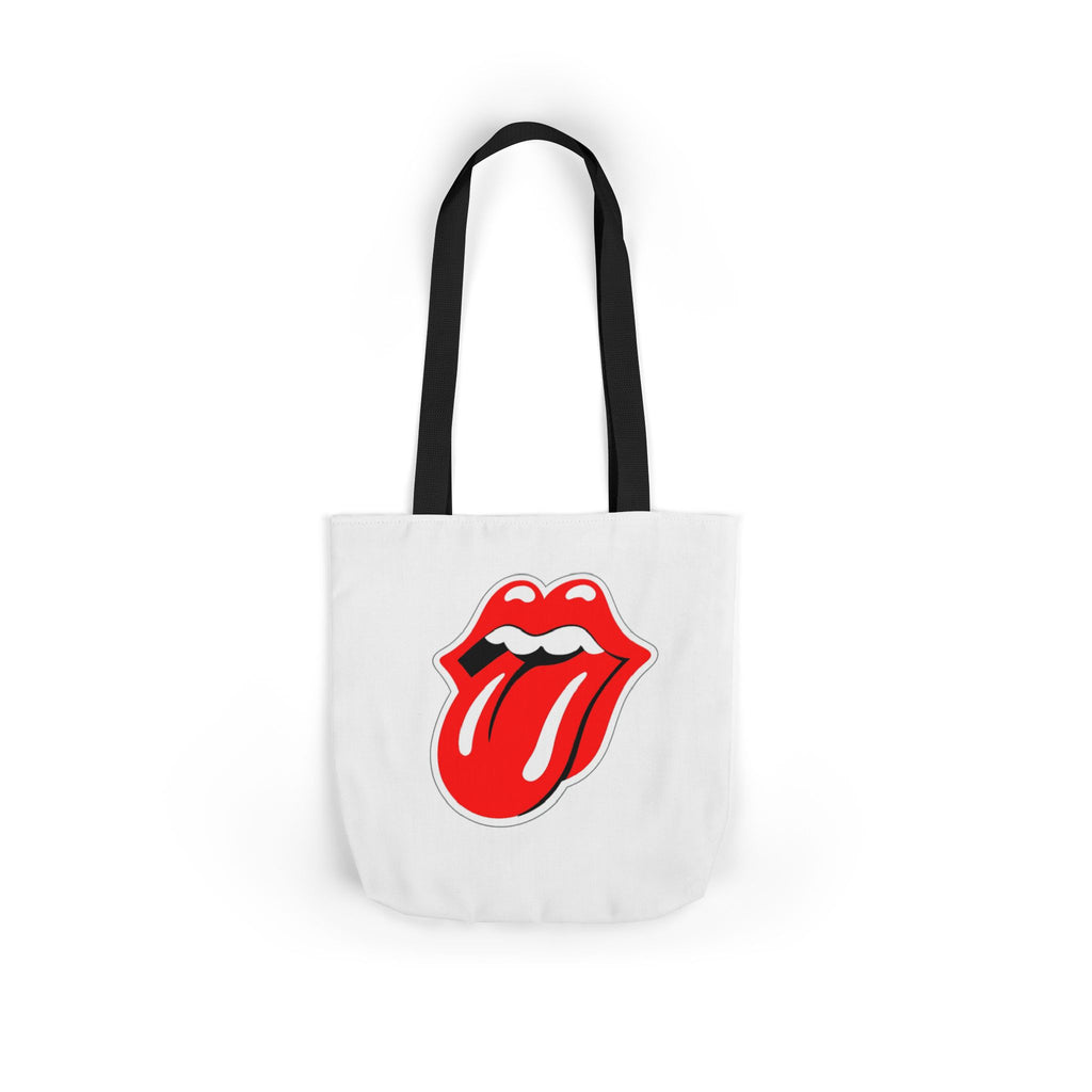 Rock & Roll Tongue Canvas Tote Bag — Retro Lip Graphic