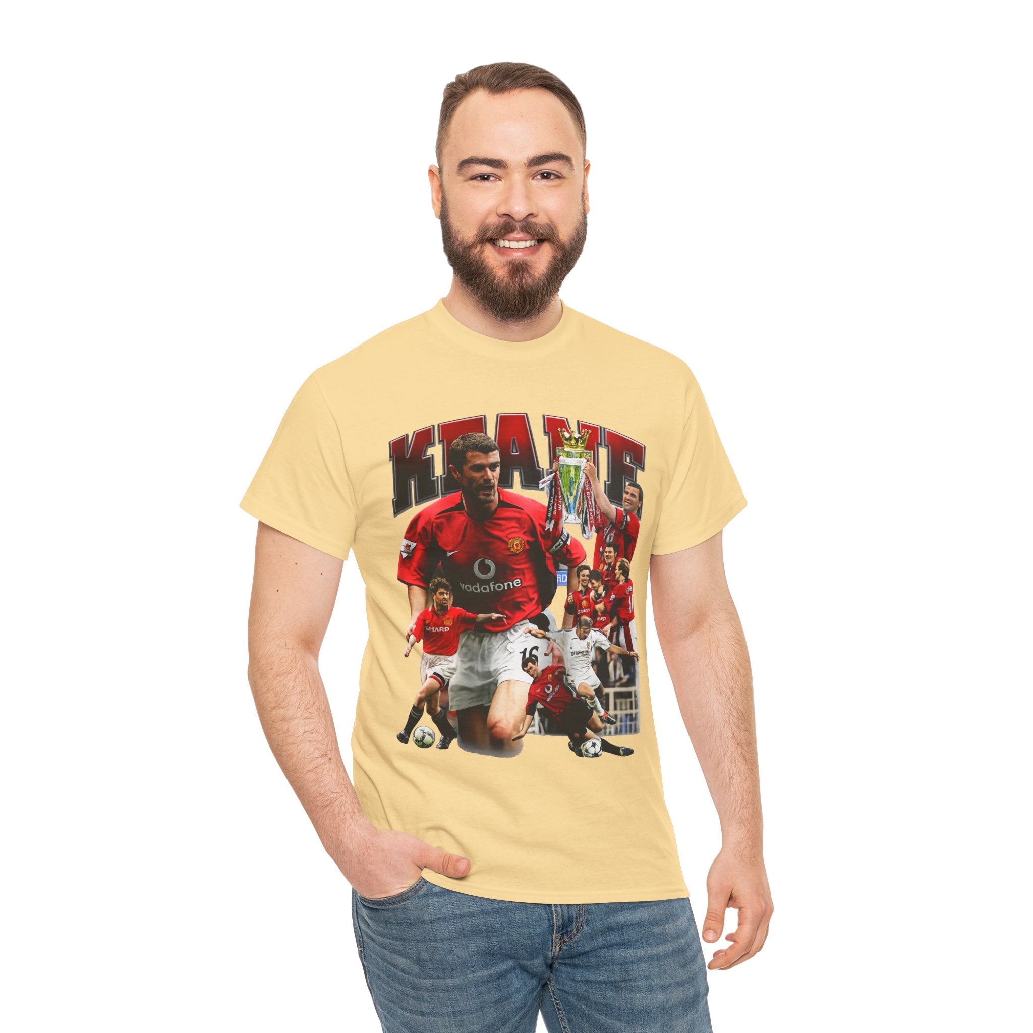 Roy Keane Football Legens Collage Tee — Retro Man United Tribute Shirt