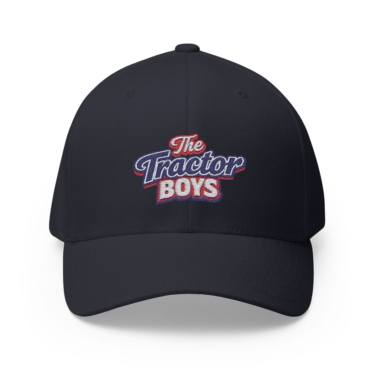 Embroidered 'The Tractor Boys' Structured Cap - Retro Red & Blue Logo