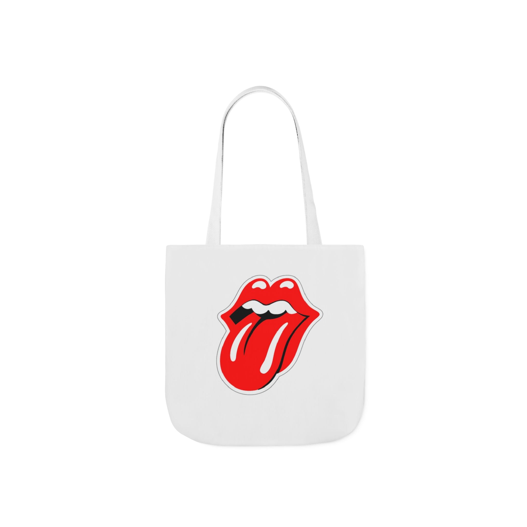 Rock & Roll Tongue Canvas Tote Bag — Retro Lip Graphic