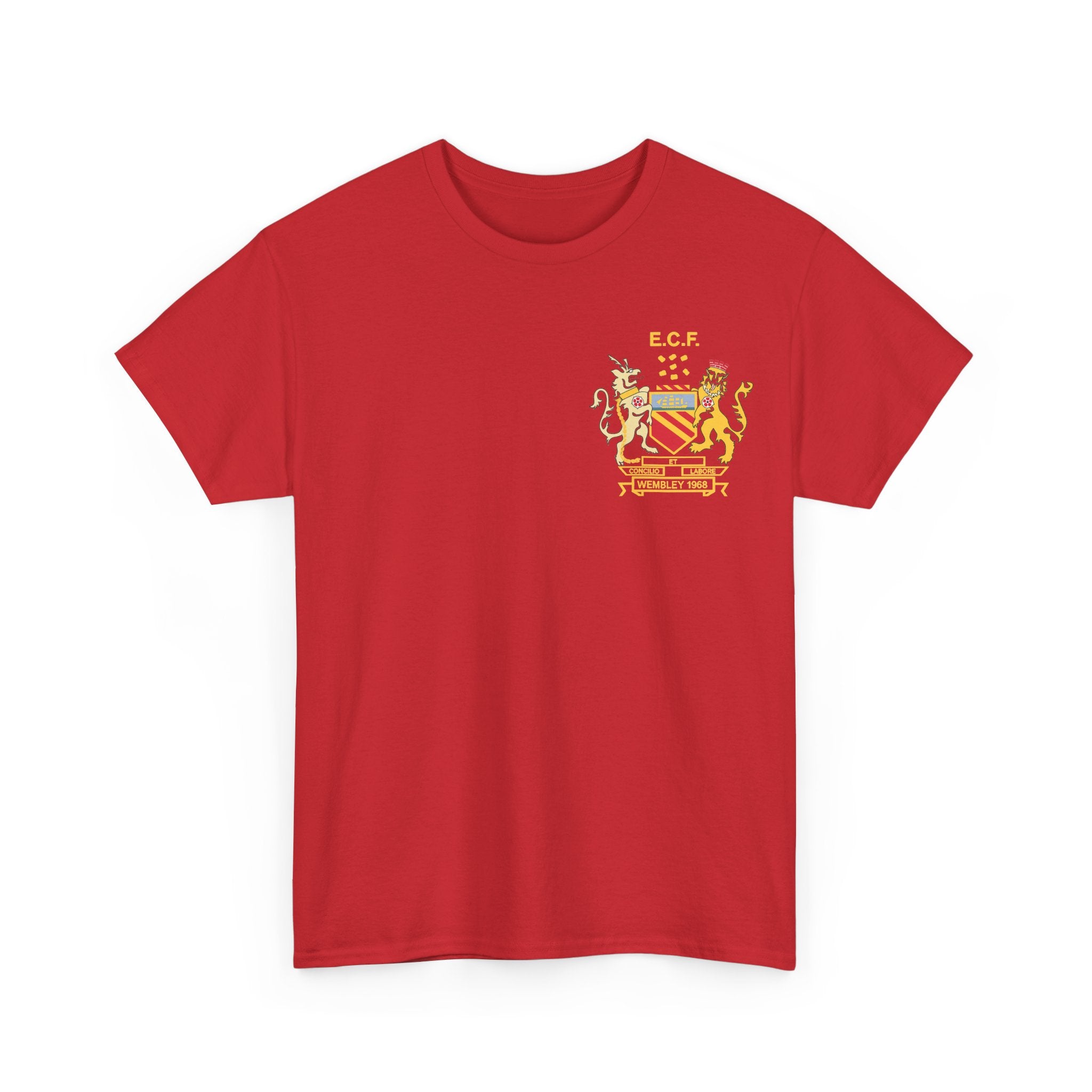 Manchester United Wembley 1968 Heraldic Crest Tee — Vintage Coat of Arms Chest Print