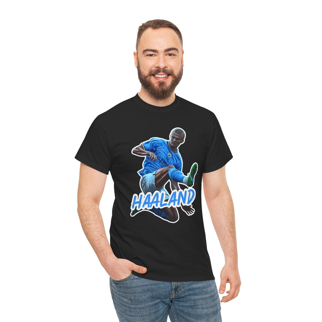 Erling Haaland Manchester City Soccer T‑Shirt – Dynamic Action Graphic Tee
