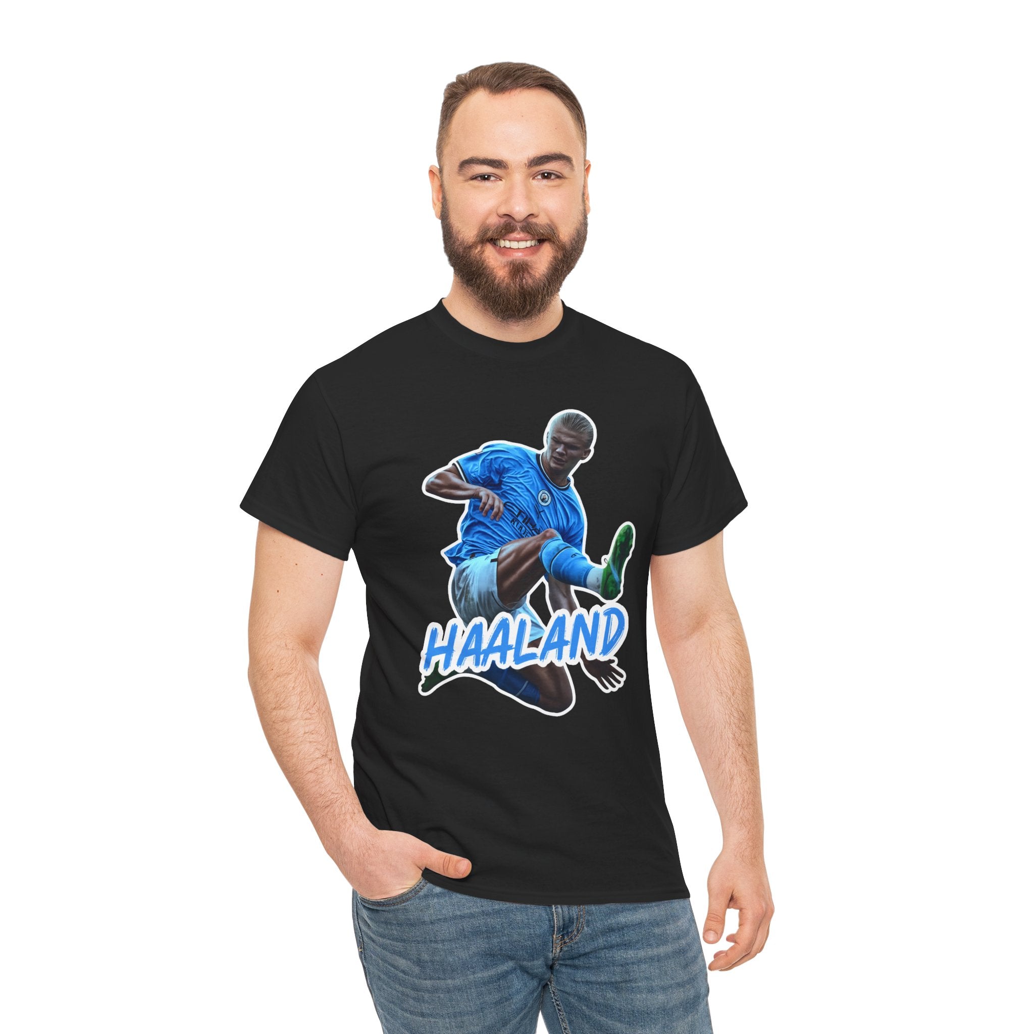 Erling Haaland Manchester City Soccer T‑Shirt – Dynamic Action Graphic Tee
