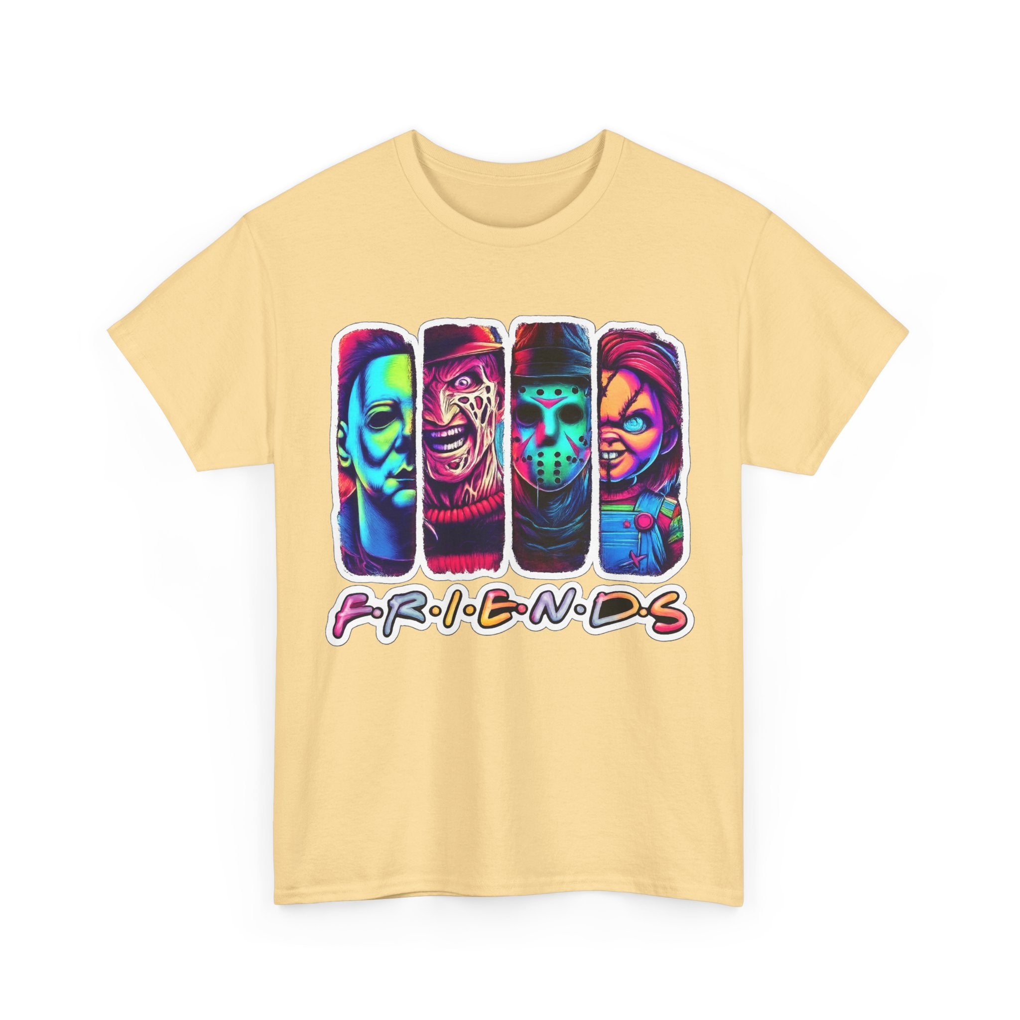 Halloween Horror Icons "Friends" T-Shirt — Neon Retro Slasher Tee