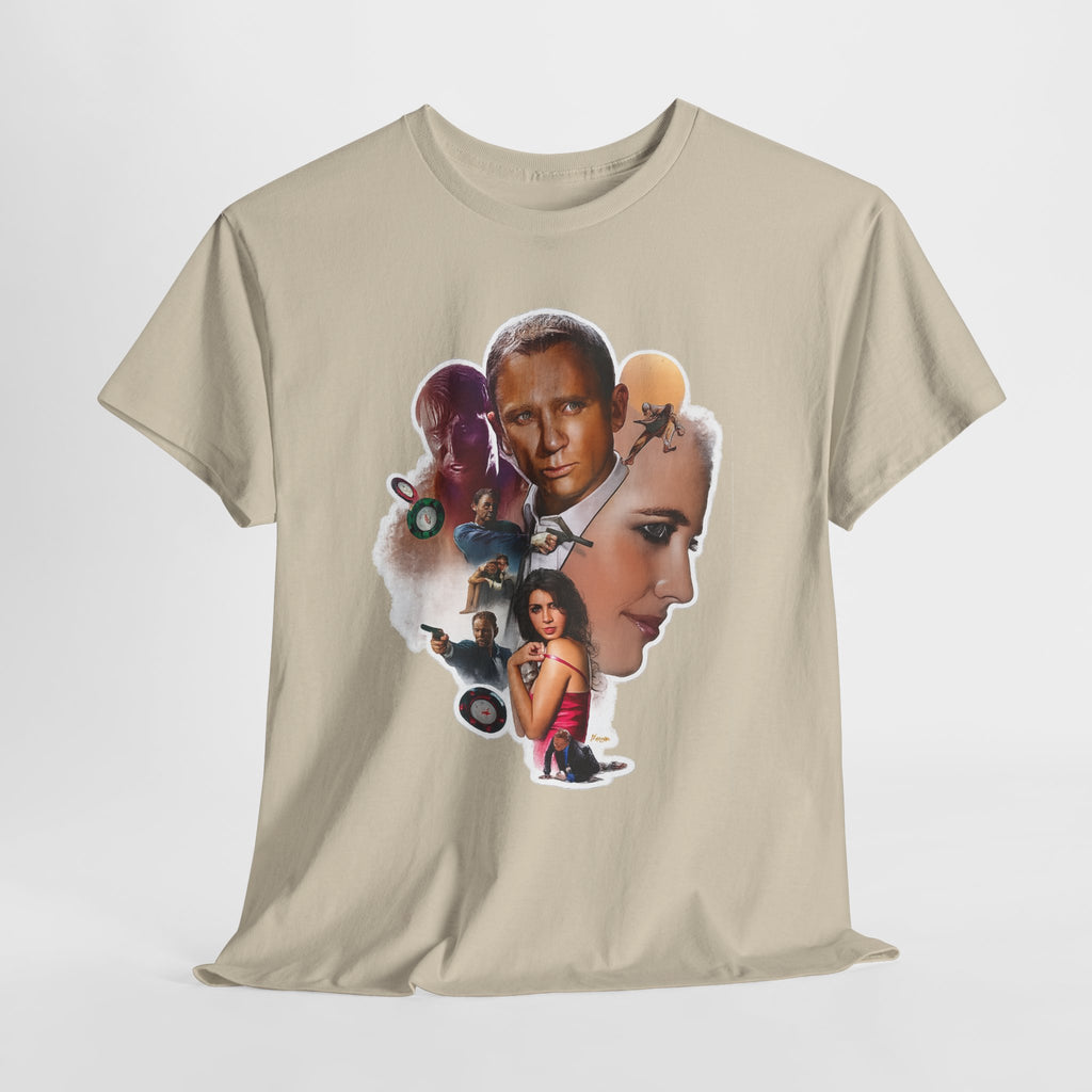 Jame Bond Movie Collage T‑Shirt — Vintage Film Noir Portrait Tee