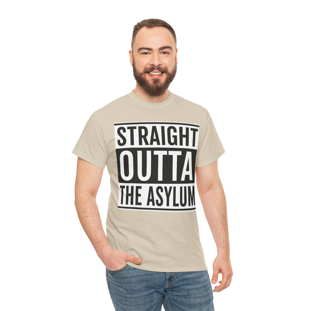 Straight Outta the Asylum T-Shirt – Graphic Statement Tee