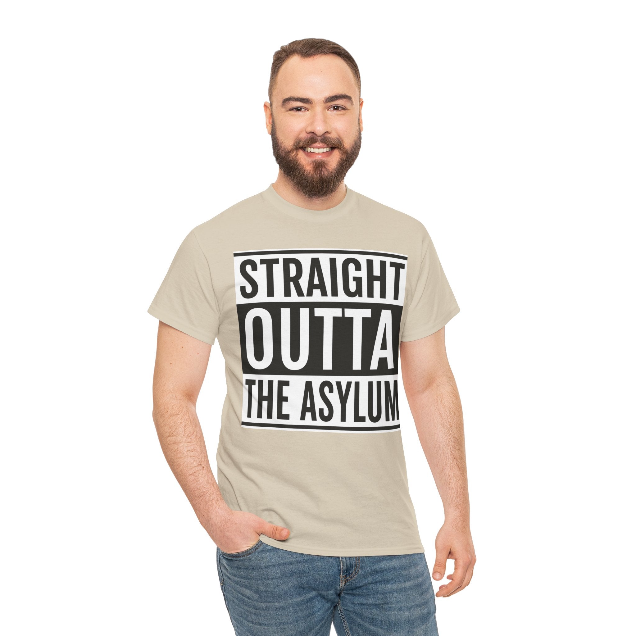 Straight Outta the Asylum T-Shirt – Graphic Statement Tee