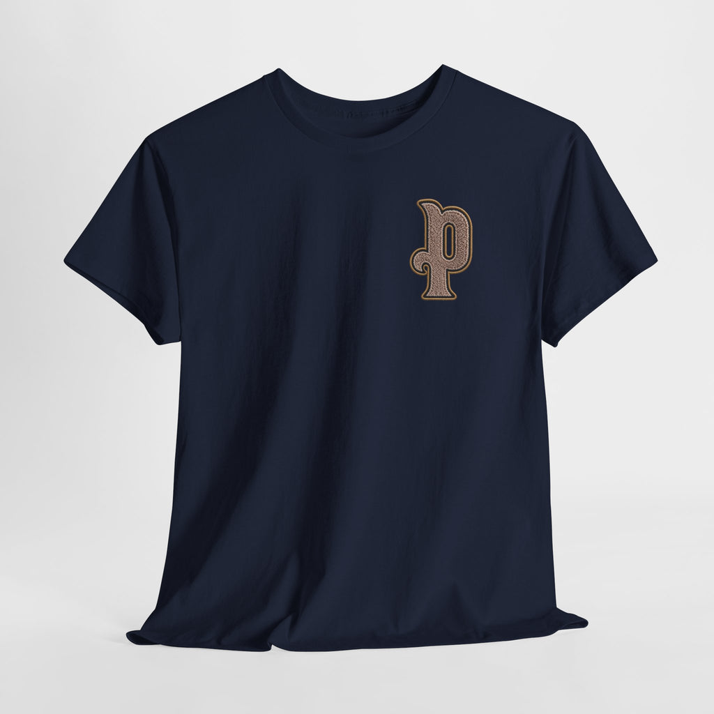 Retro 'p' Pep Inspired Manchester City Cotton Tee — Vintage Brown Monogram T-Shirt